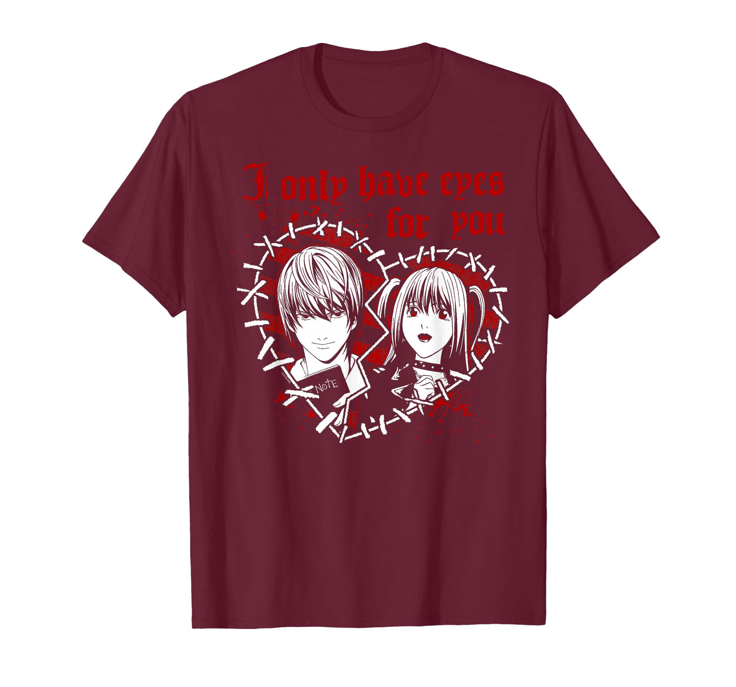 Death Note Only Have Eyes for You Stitched Heart Anime T-Shirt