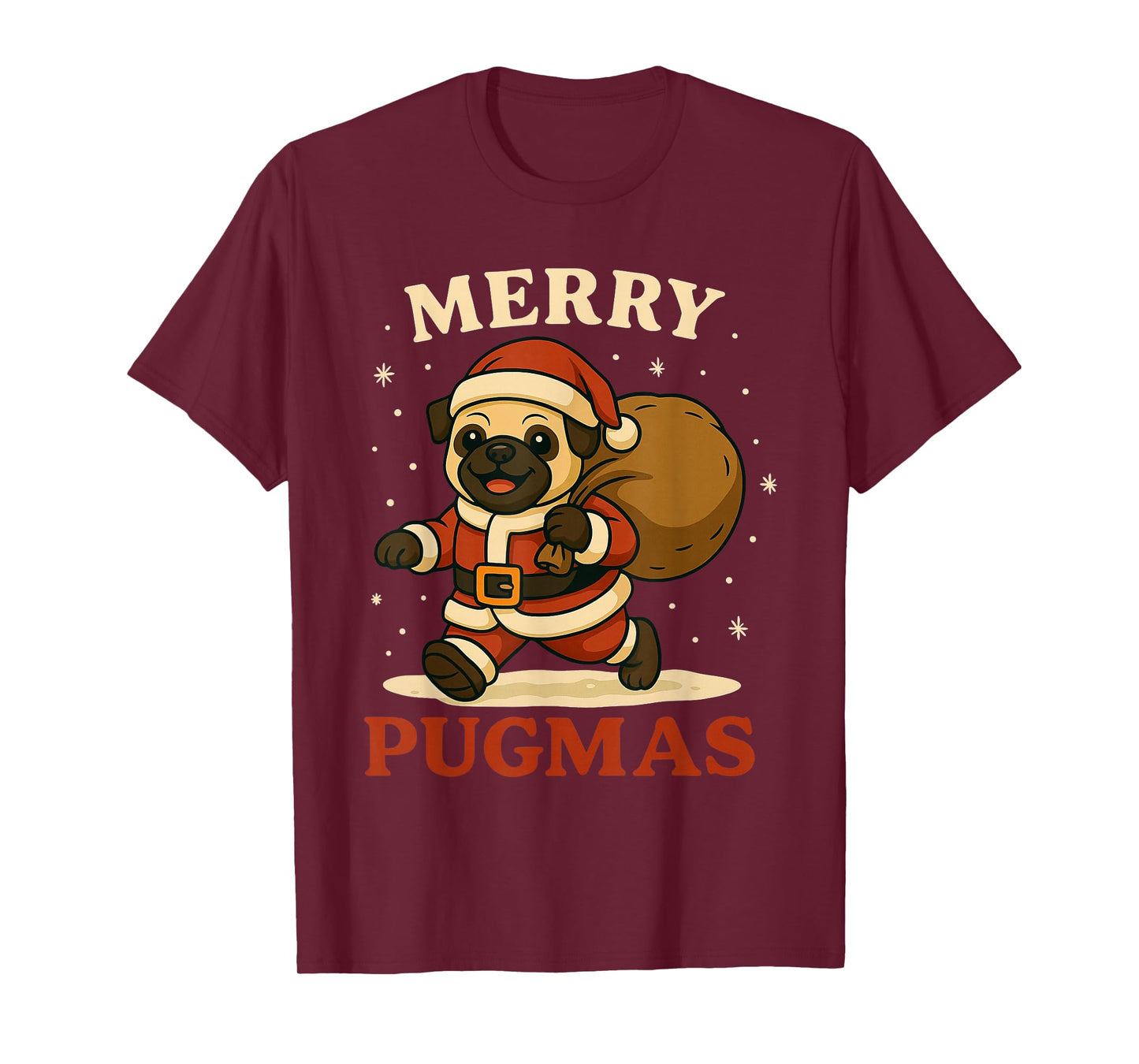 Merry Pugmas Tee Funny Cute Pug Dog Christmas for Snta Pug T-Shirt