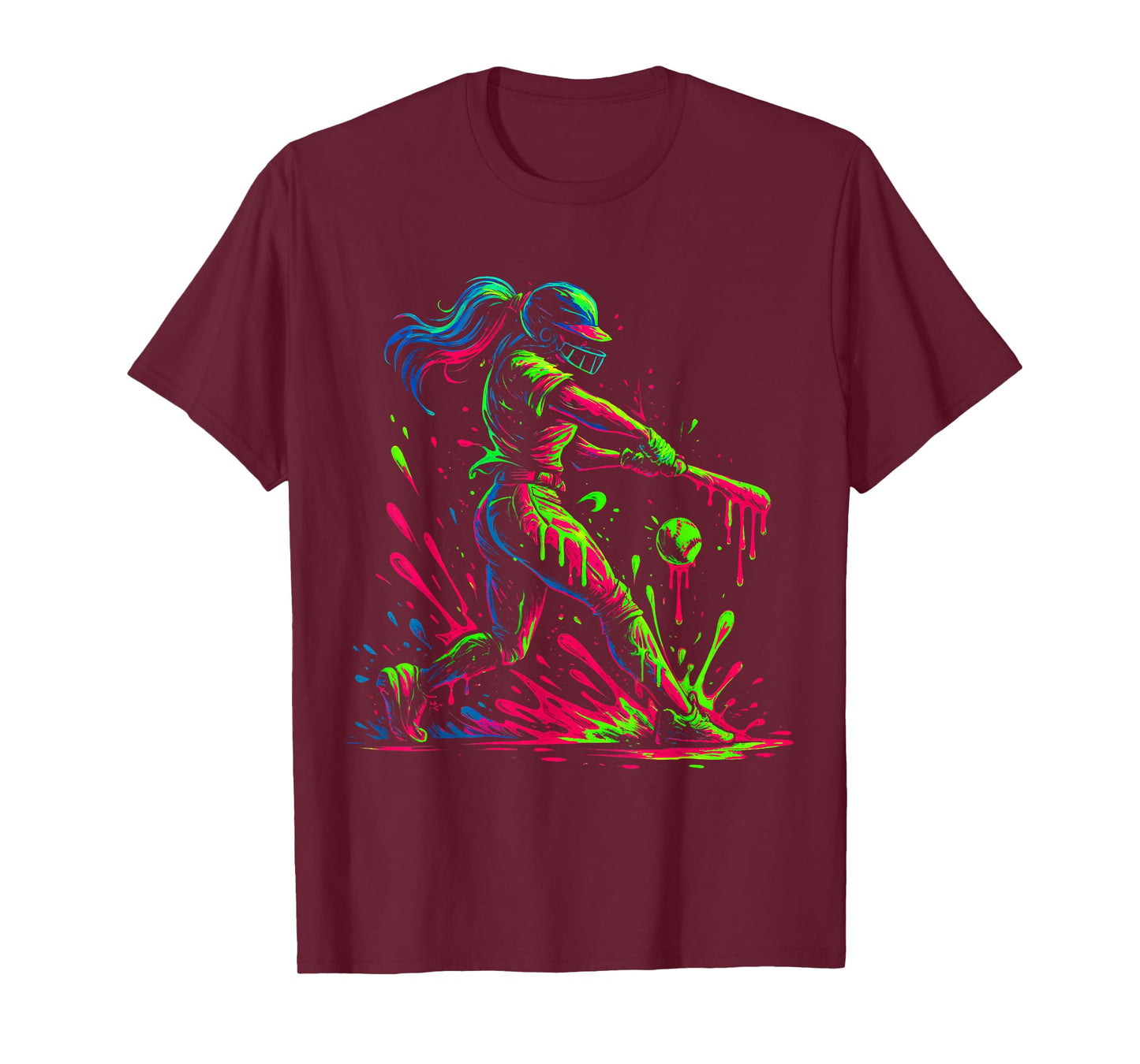 Softball Player Ice Cream Softball Drip Sport Lovers Girls T-Shirt