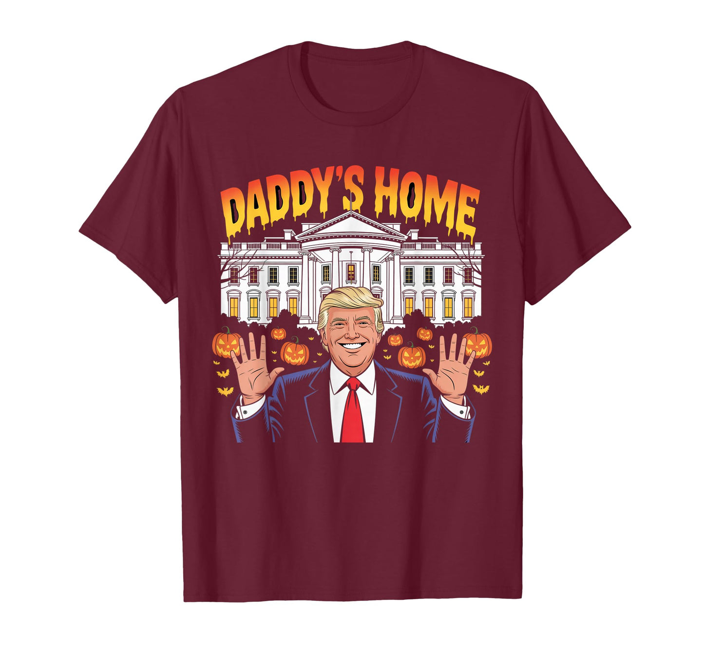 Funny Halloween 2025 Patriot Daddy's Home White House USA T-Shirt