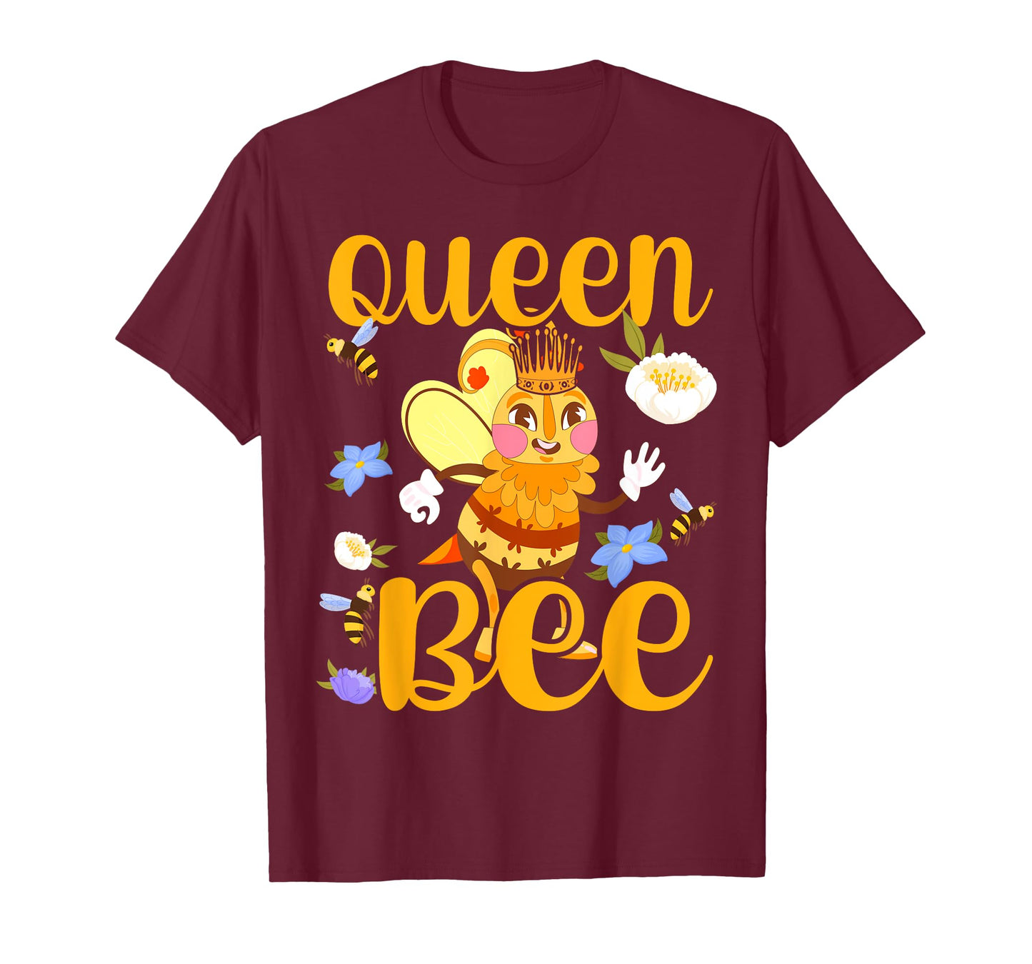Queen Bee Crown Women Girls Mom Wife Daughter Honeybee T-Shirt