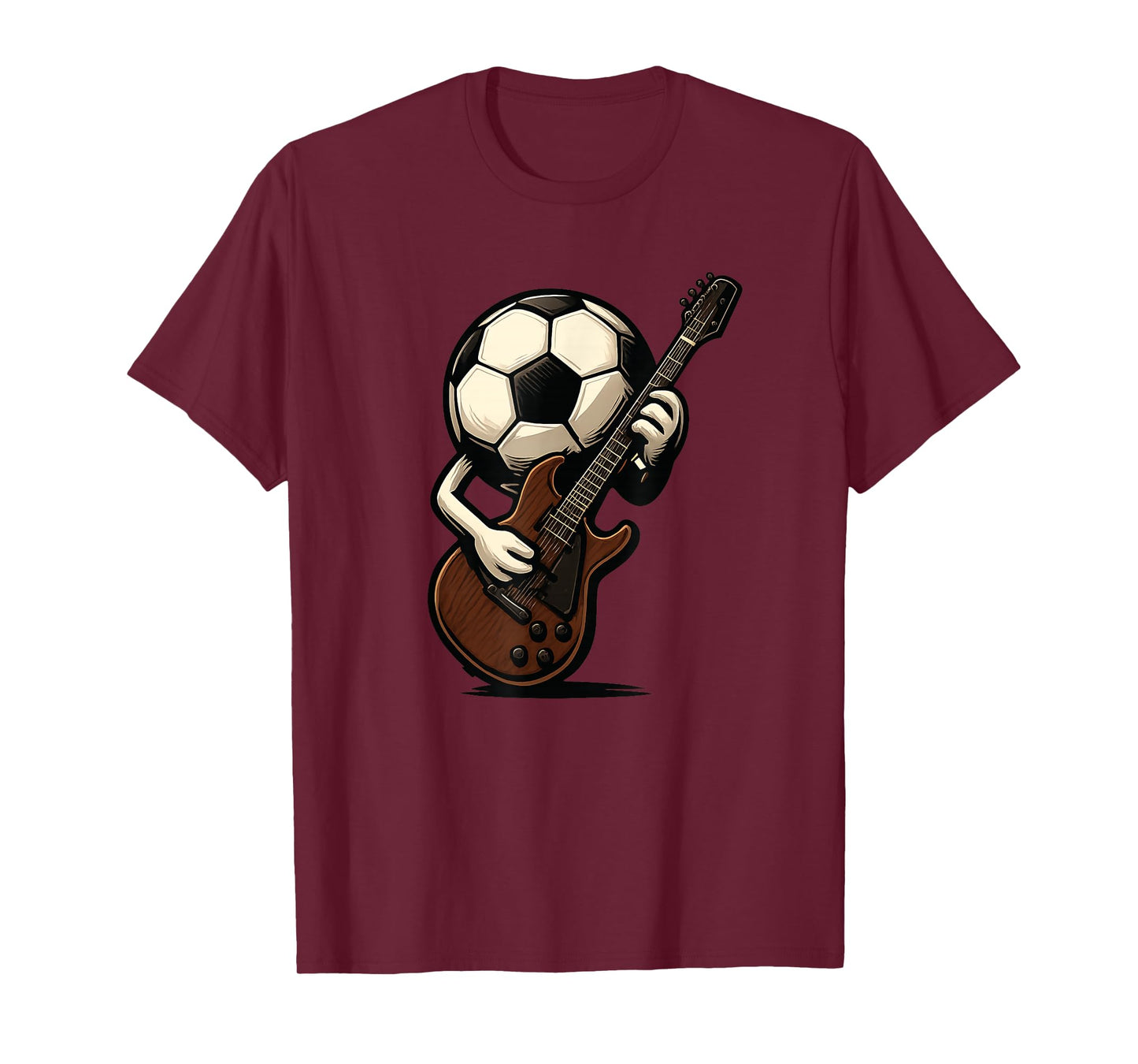 Awesome Soccer with Guitar for a Cool Rocking Look T-Shirt
