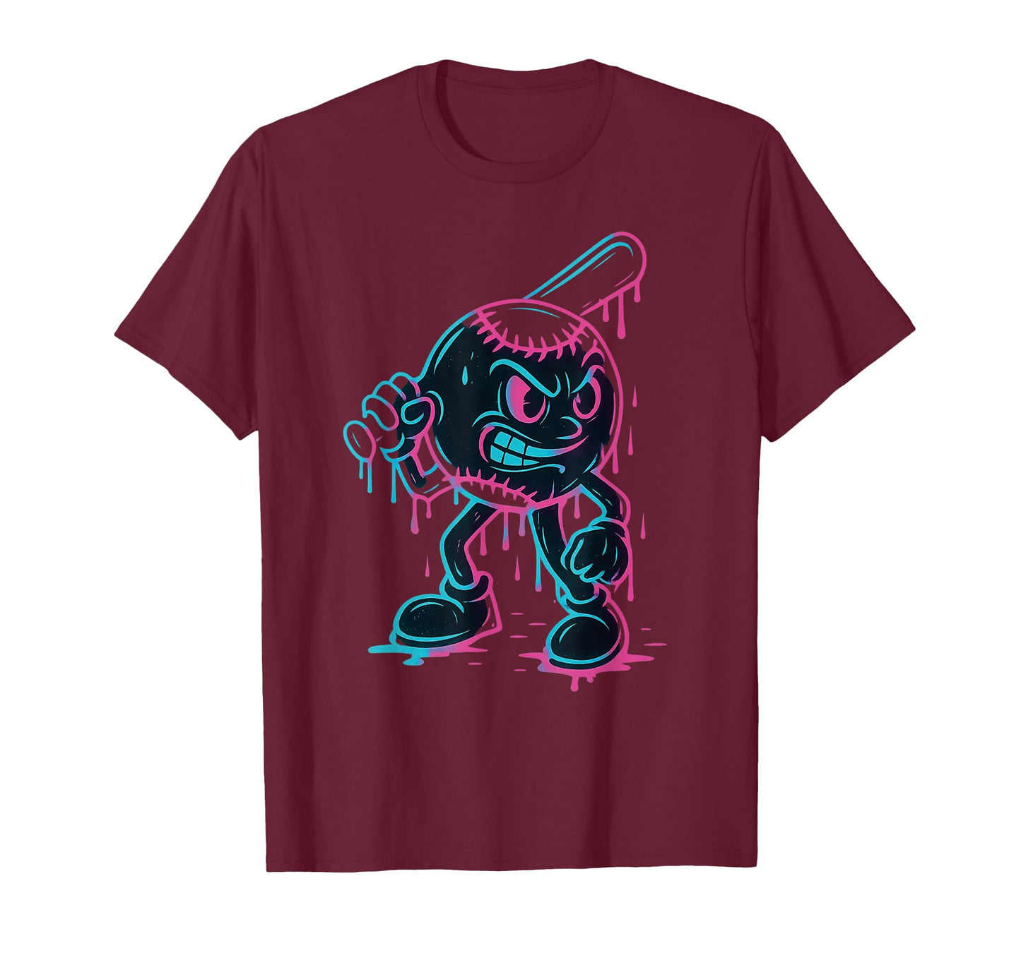 Baseball Home Run Boys Girls Cool Ice Cream Drip Baseball T-Shirt