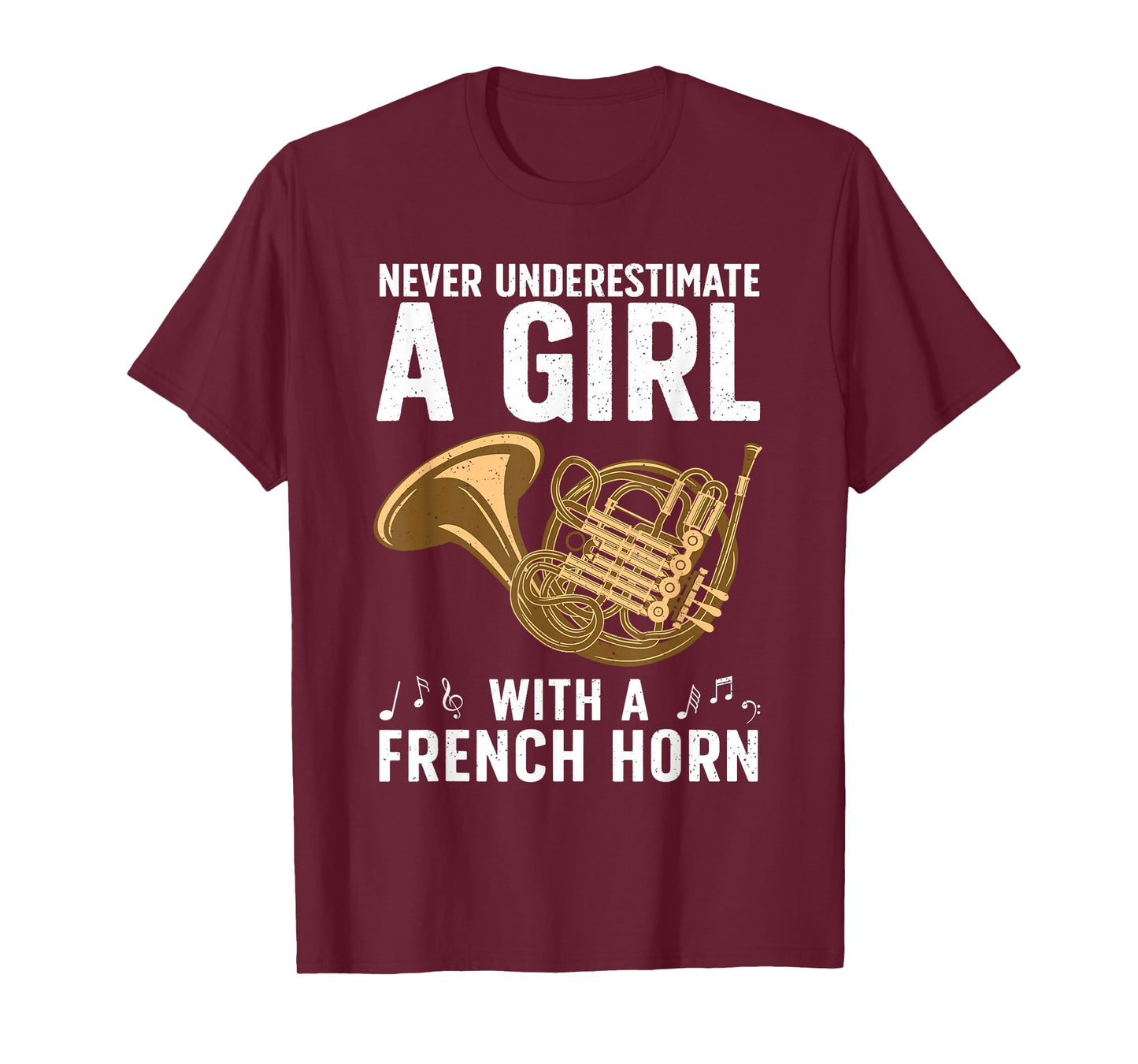 Best French Horn Art For Women Girls French Horn Lover T-Shirt