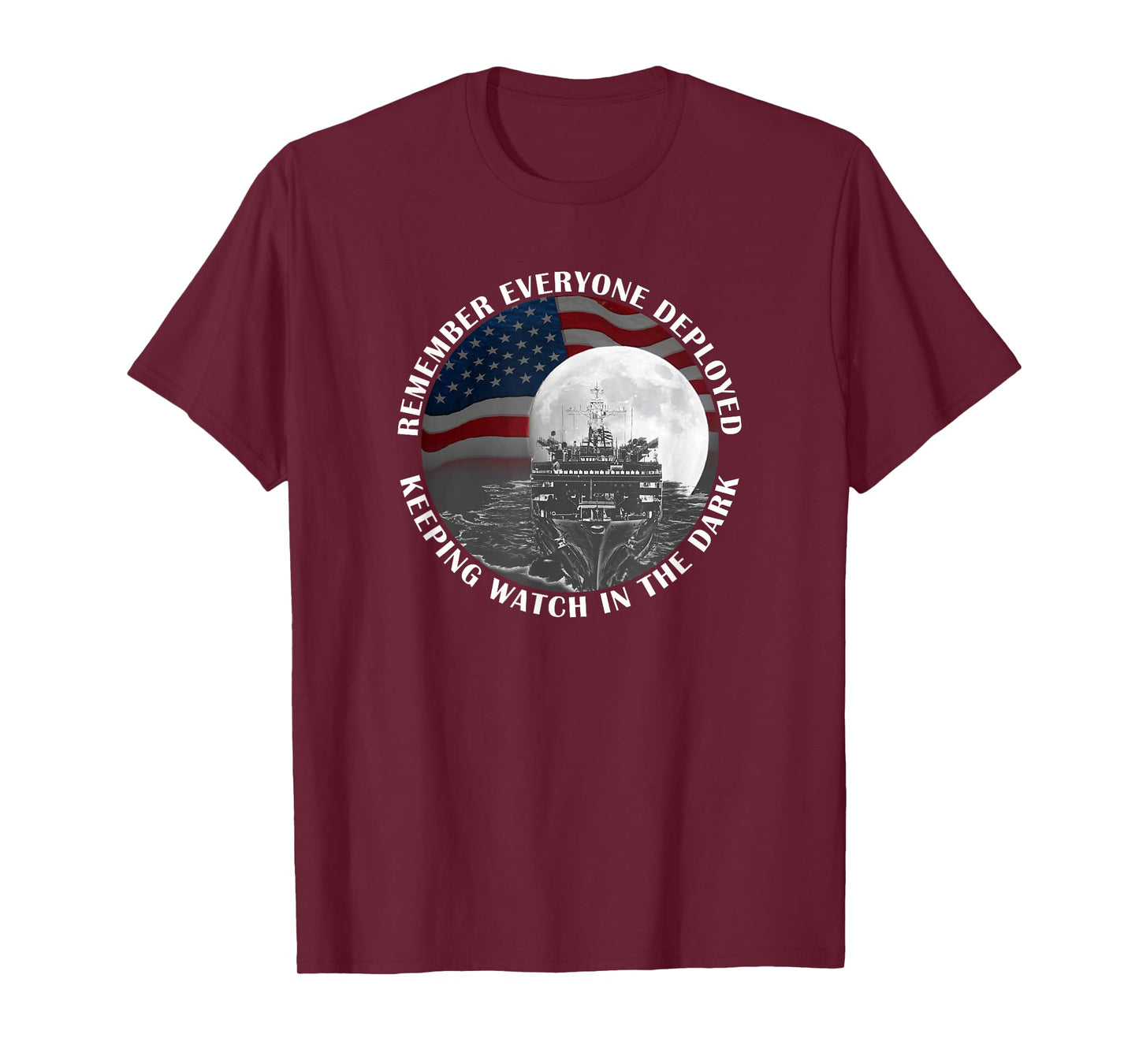 RED Friday Remember Everyone Deployed Military Ship Flag T-Shirt