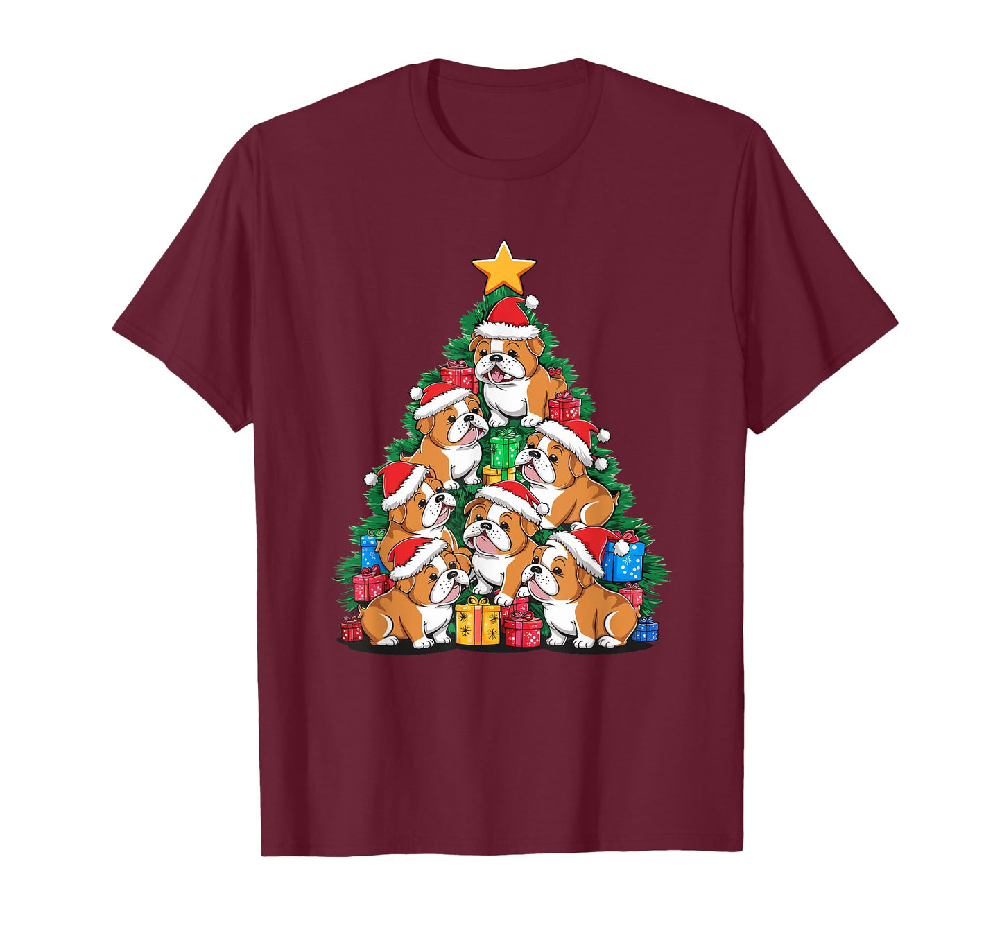 Christmas Tree English Bulldog Bulldogs T-Shirt
