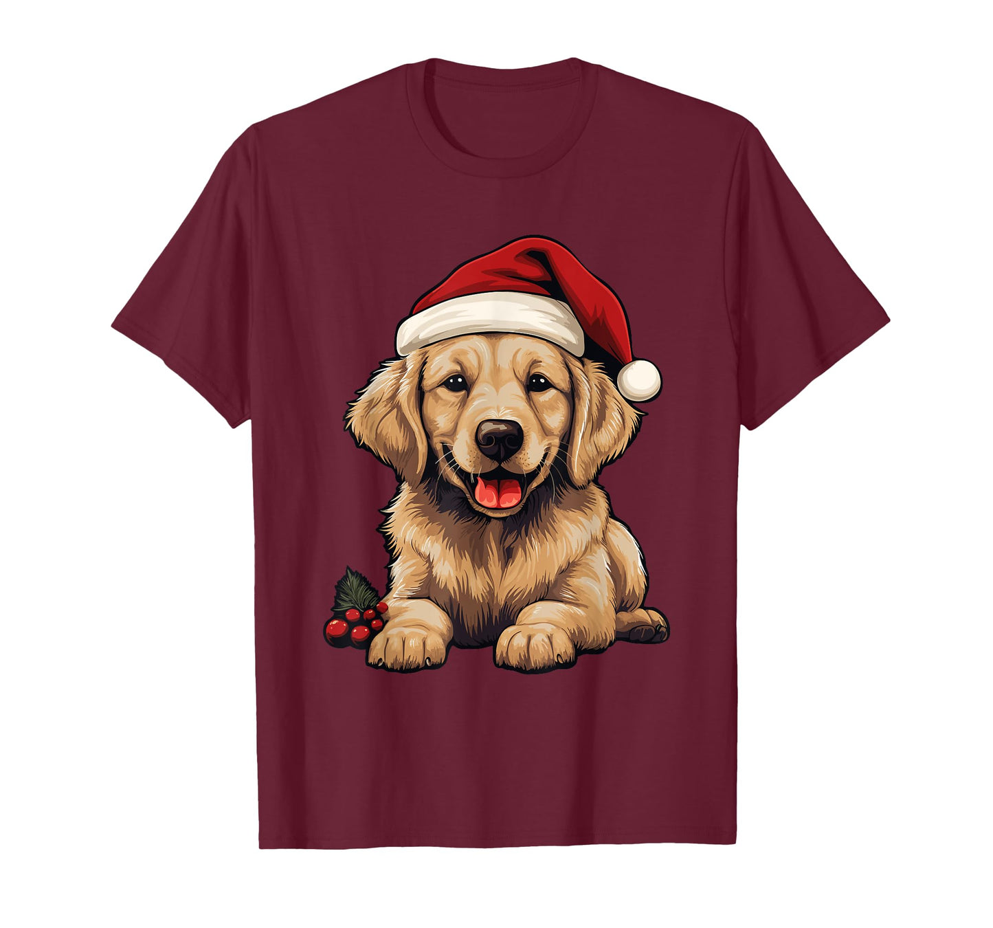 Golden Retriever Dog Christmas Santa Hat Xmas Pajama T-Shirt