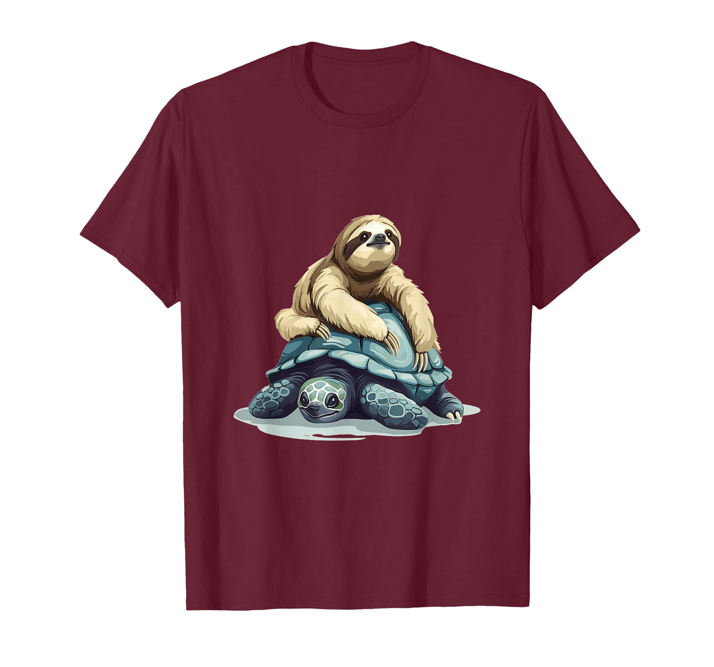 Funny sloth riding on a turtle Graphic T-Shirt