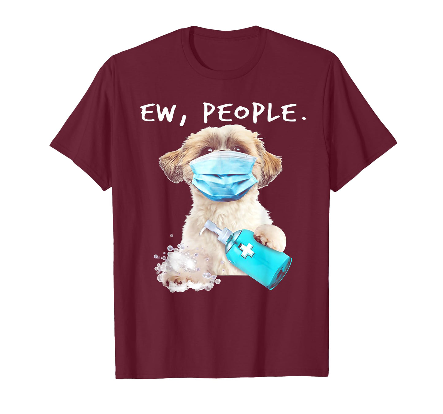 Shih Tzu Ew People Dog Wearing A Face Mask T-Shirt