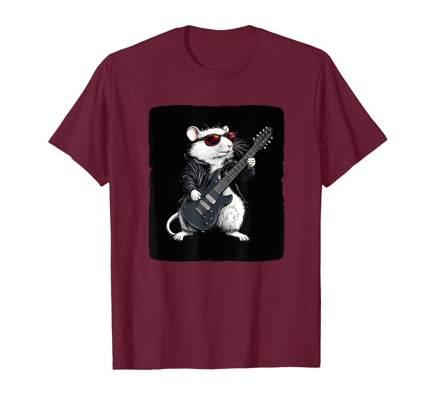 Cool White Rat with Electric Guitar for a Rocking Vibe T-Shirt