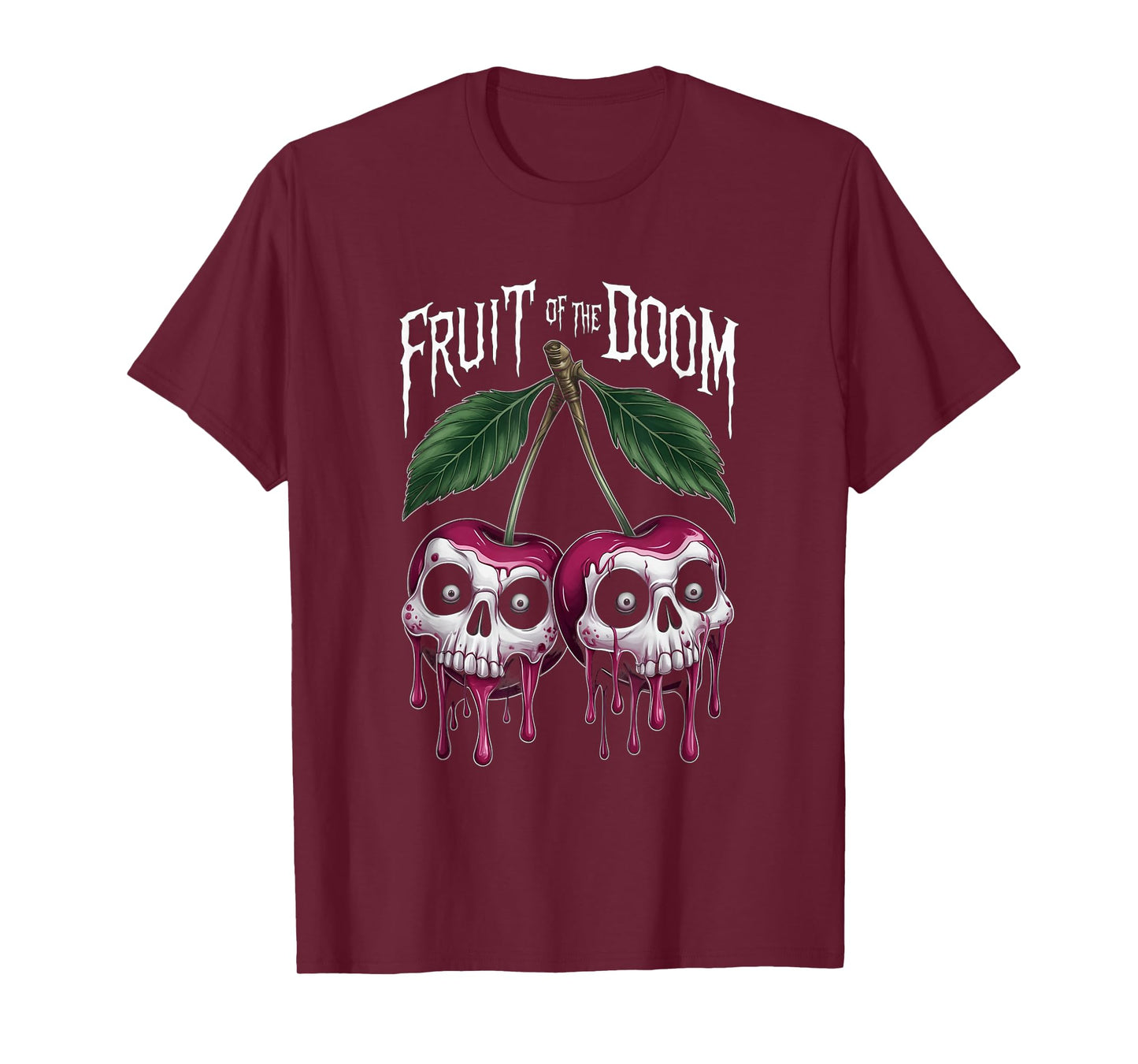 Unique Halloween Cherries Skull Fruit Of The Doom Goth Lover T-Shirt