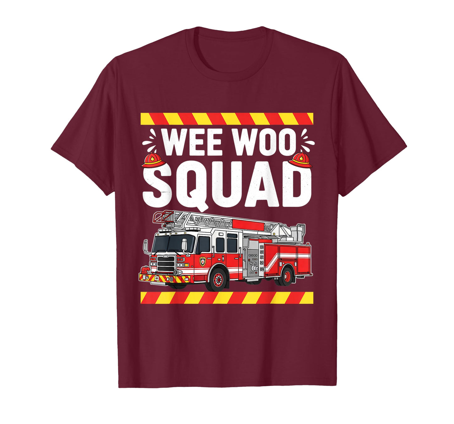 Funny Wee Woo Squad Fire Department Firefighter Fire Truck T-Shirt