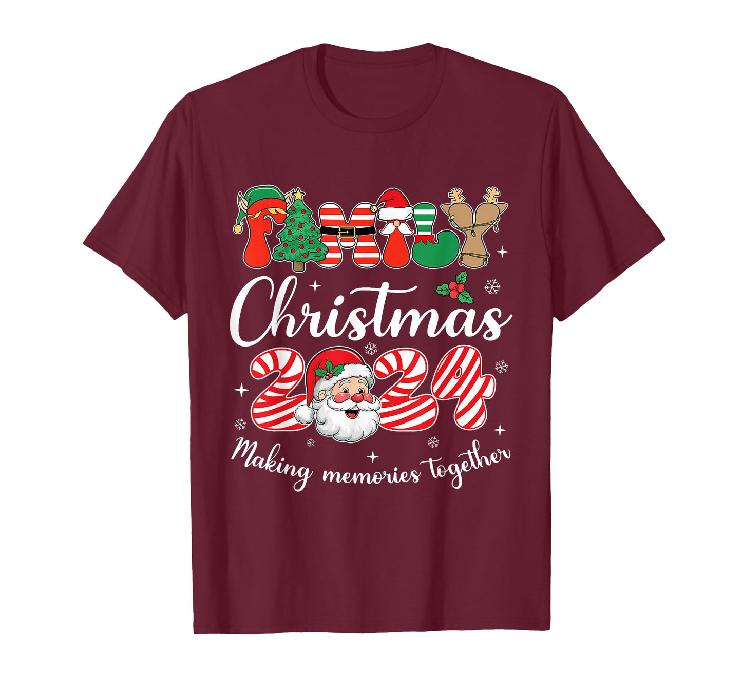 Family 2024 Christmas Matching Outfits Team Santa Elf Squad T-Shirt