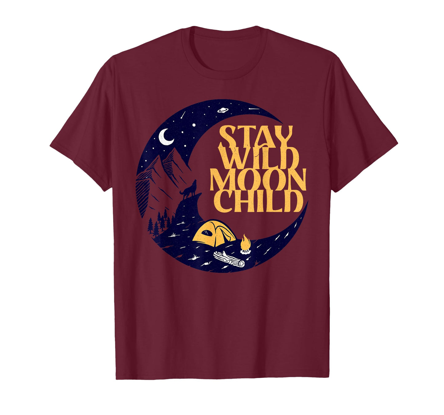 Vintage Retro Stay Wild Moon Child Boho Peace Hippie Gift T-Shirt