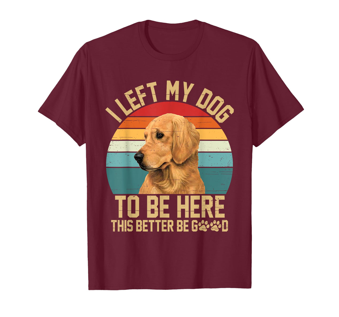 Vintage Left My Dog to Be Here This Better Be Good Dog Lover T-Shirt