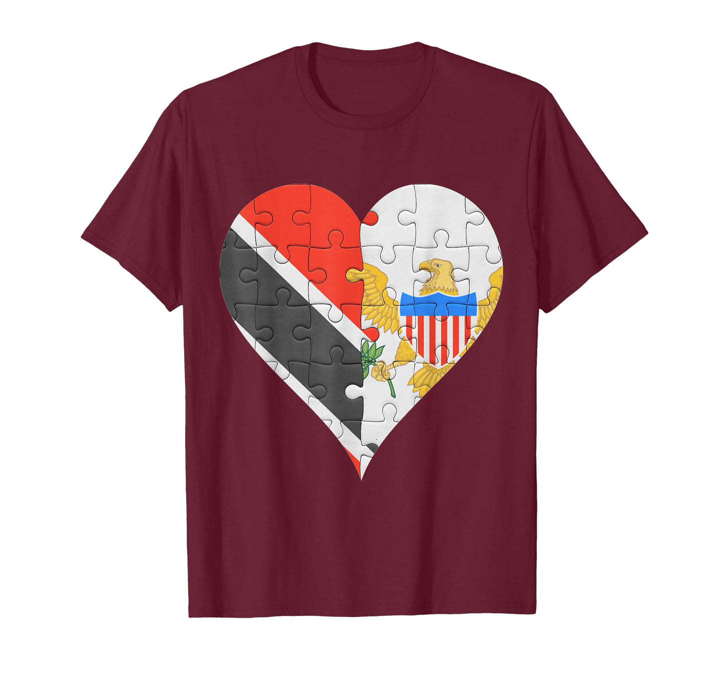 Trinidadian And Tobagoan Virgin Islander Flag Heart T-Shirt