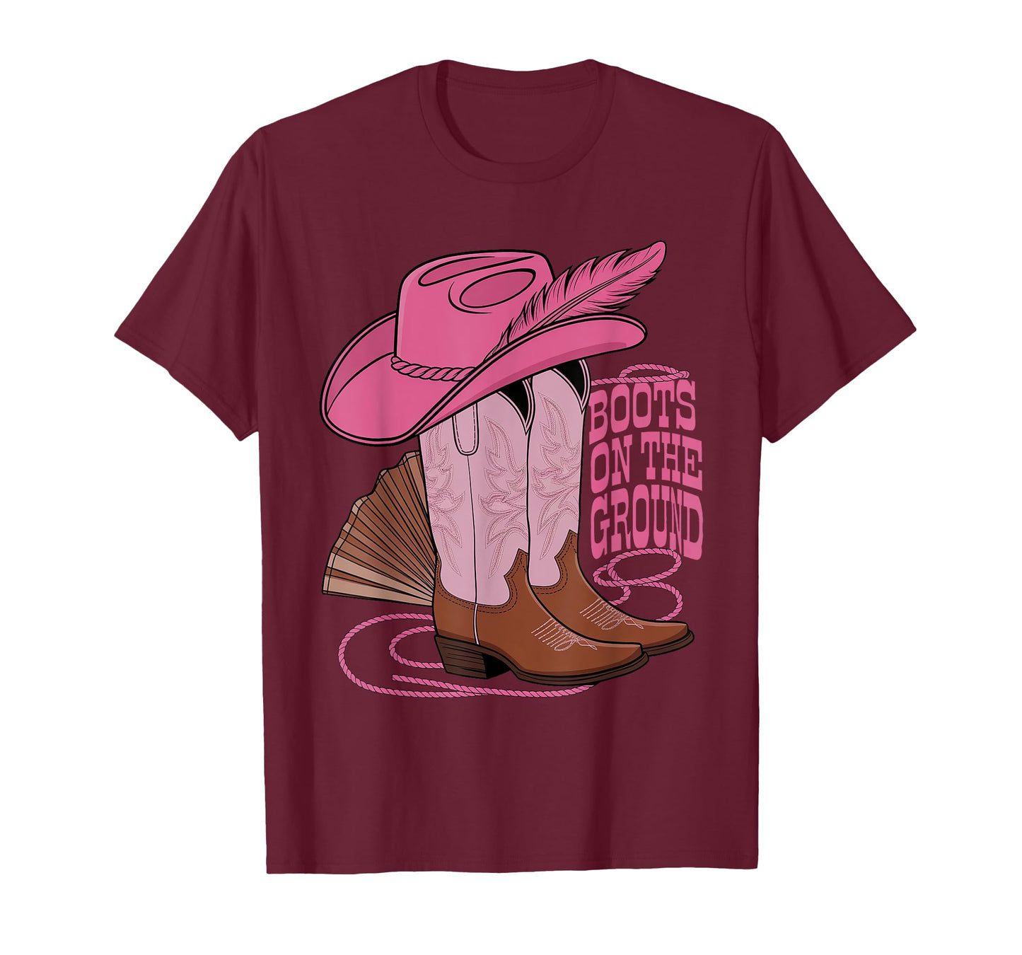 Funny Boots On The Ground Cowboy Boots Western Country Music T-Shirt
