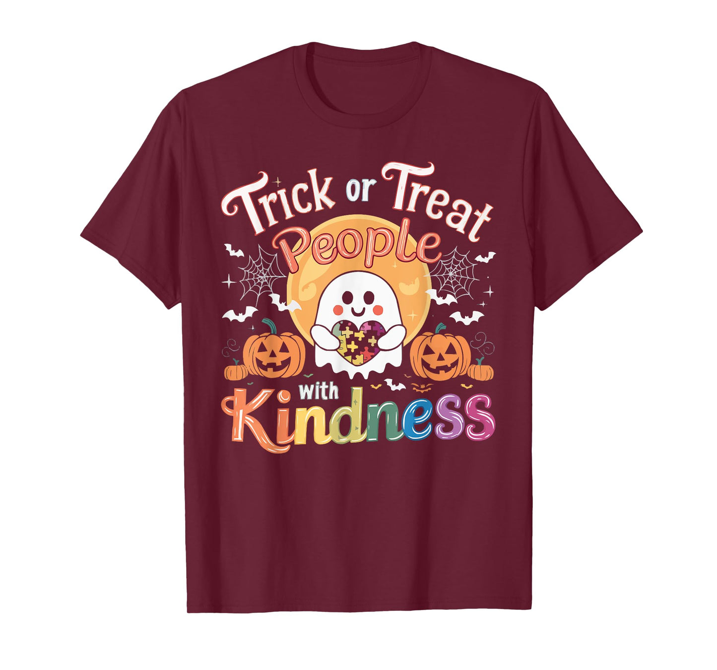 Support Autism Halloween Spooky Autistic Trick Or Treat T-Shirt