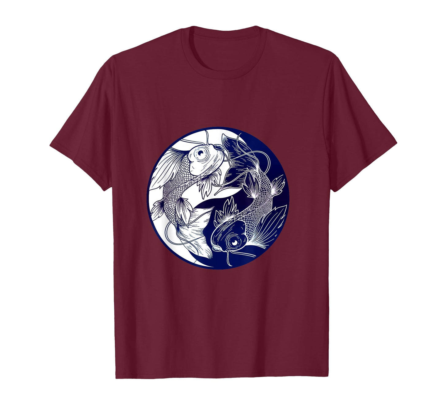 Koi Opposite Yin Yang Asian Carp Flower Japanese Koi Carp T-Shirt