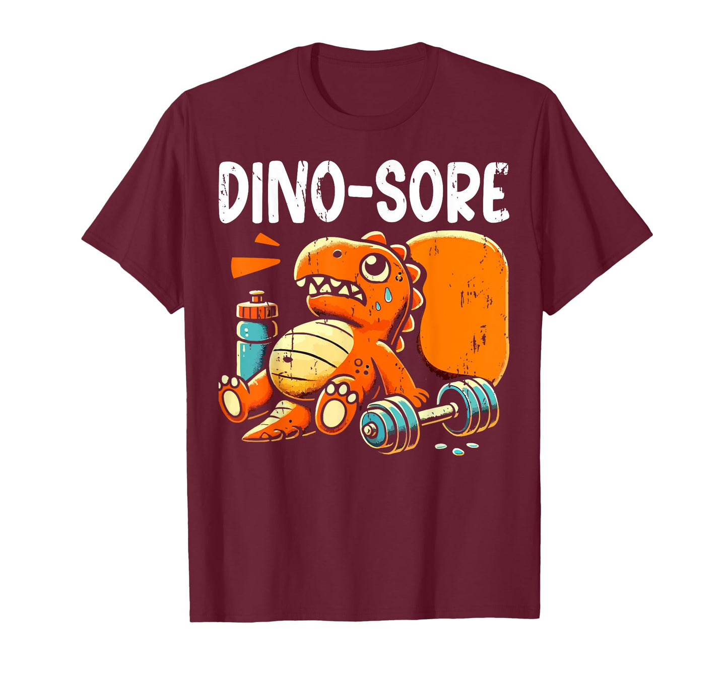 Dino Sore Exercise Funny Graphic Workout Gym Men Women T-Shirt