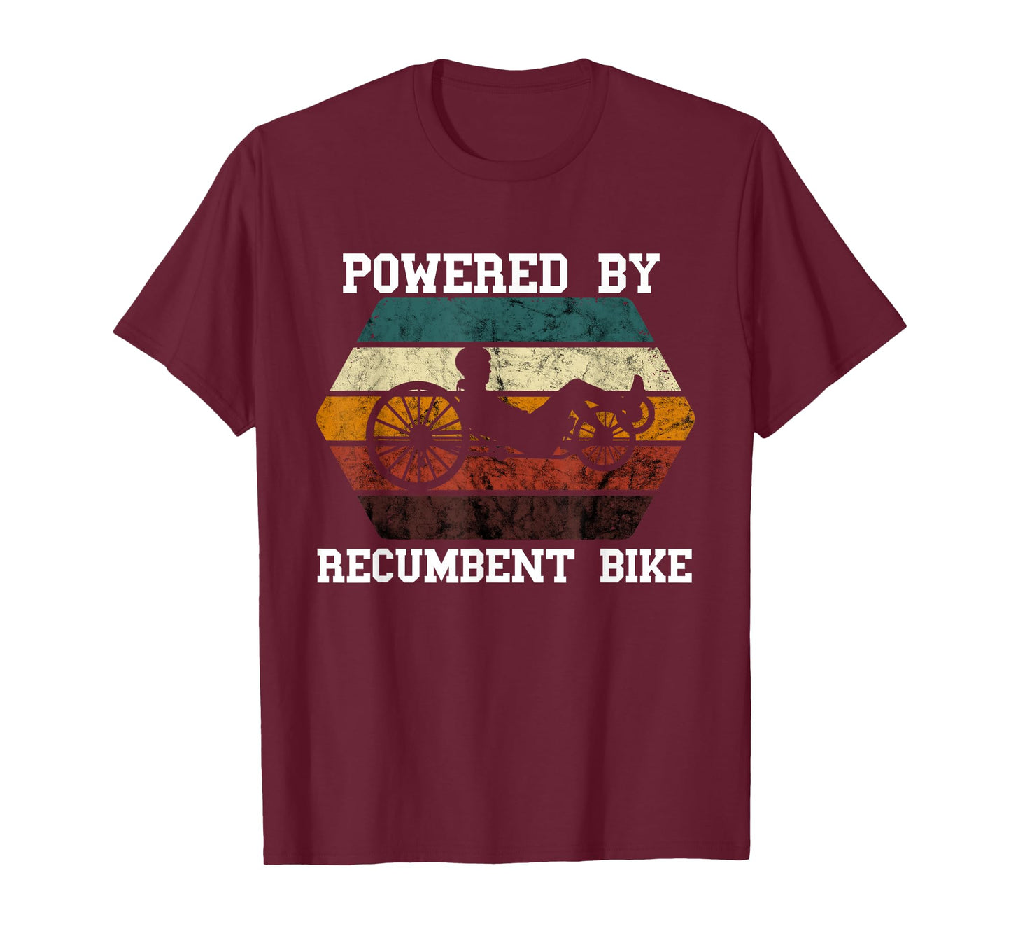 Retro Recumbent Bike Powered By Recumbent Trike Cyclist T-Shirt