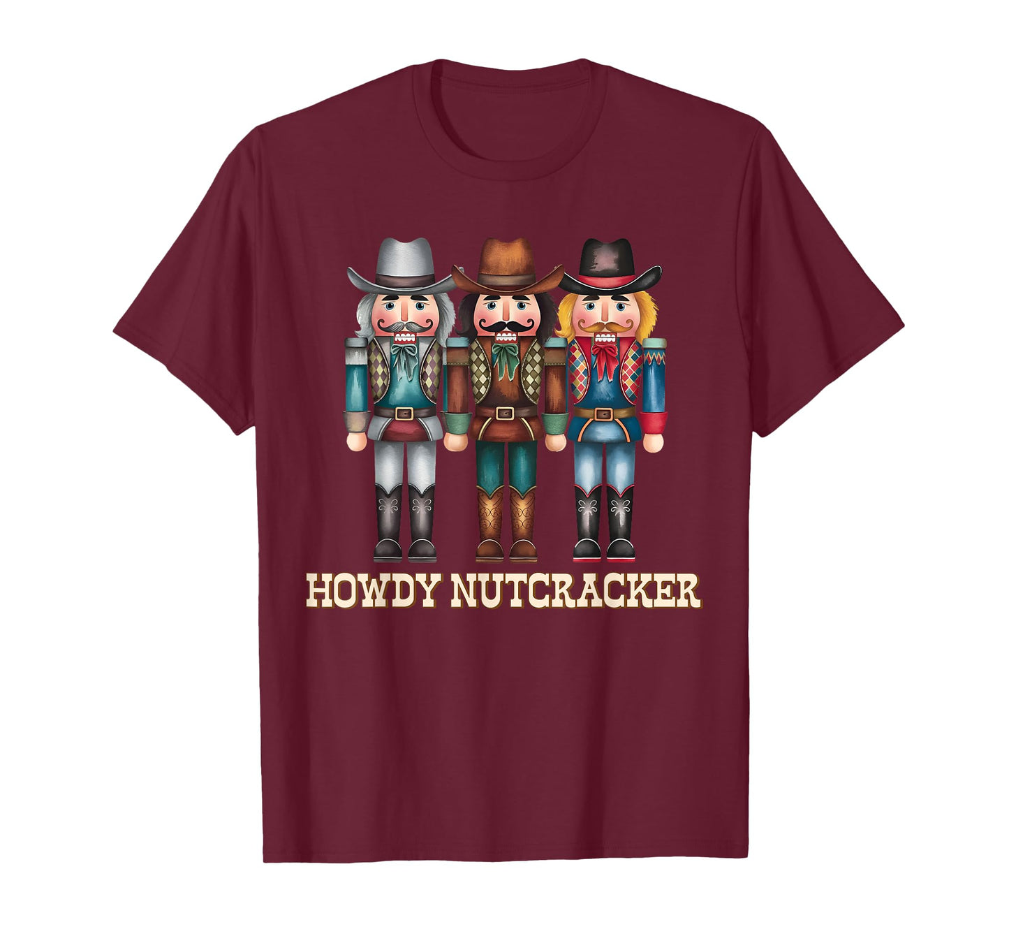 Howdy Nutcracker Cowboy Western Country Christmas Men Women T-Shirt