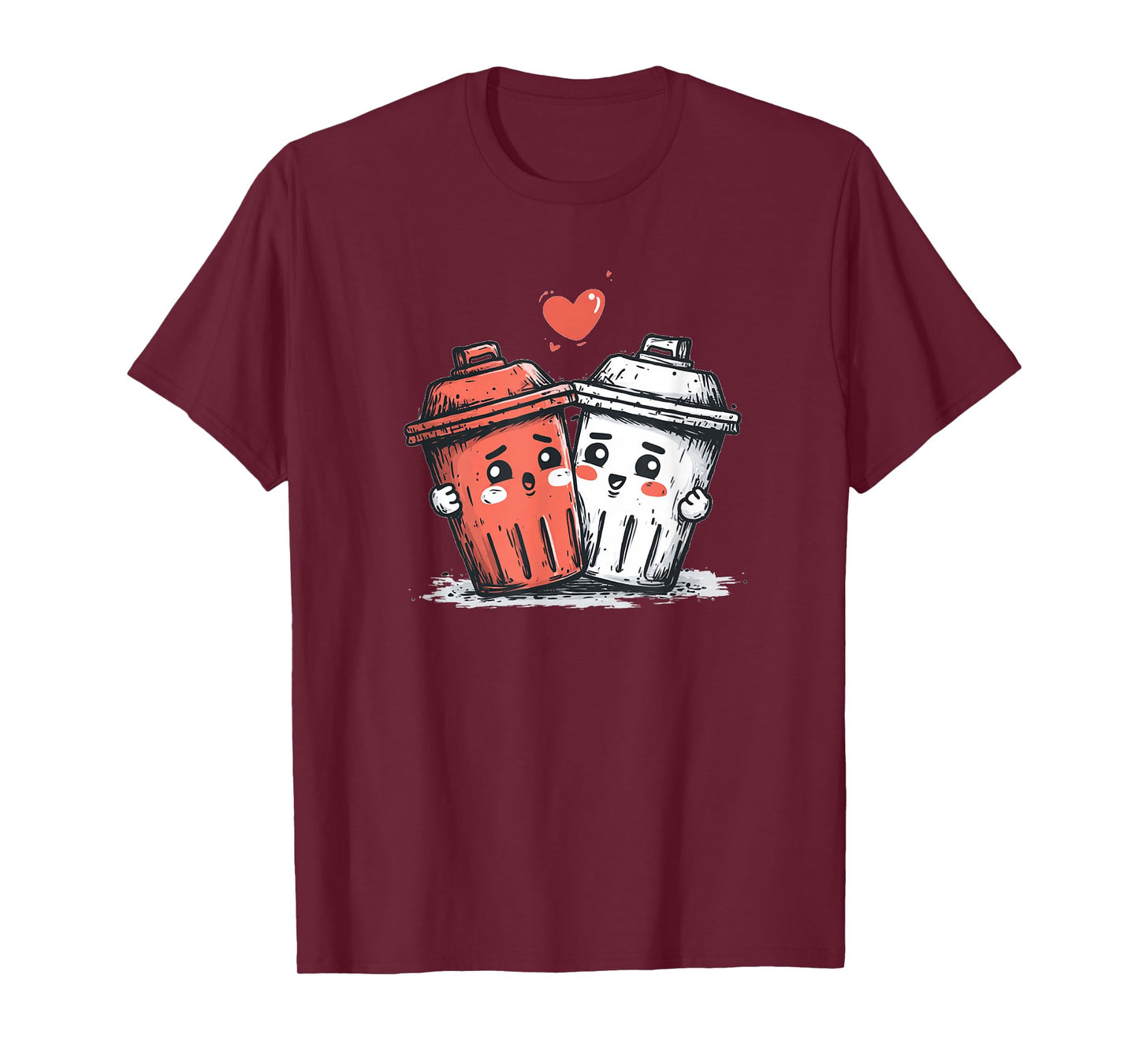 Funny Trash Can in Valentine's Day Mood for Boys and Girls T-Shirt