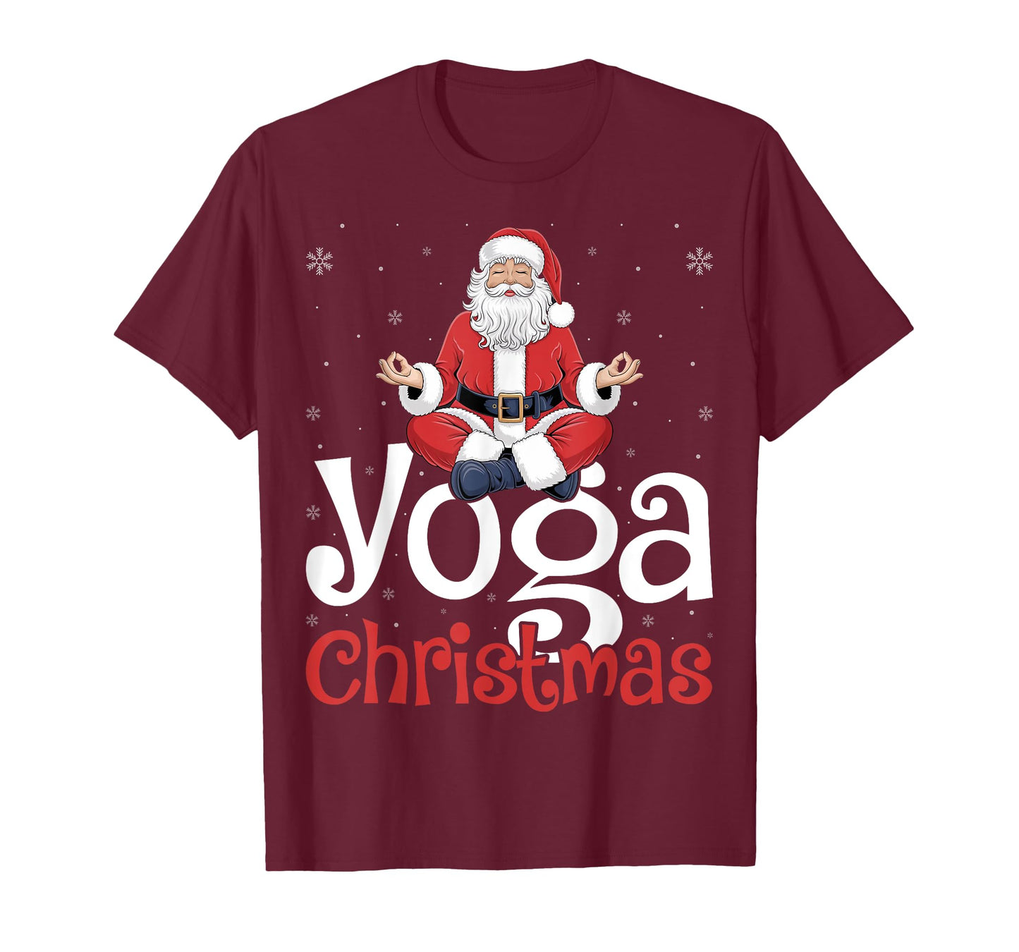 Yoga Christmas Santa Meditation Xmas Winter Holiday T-Shirt