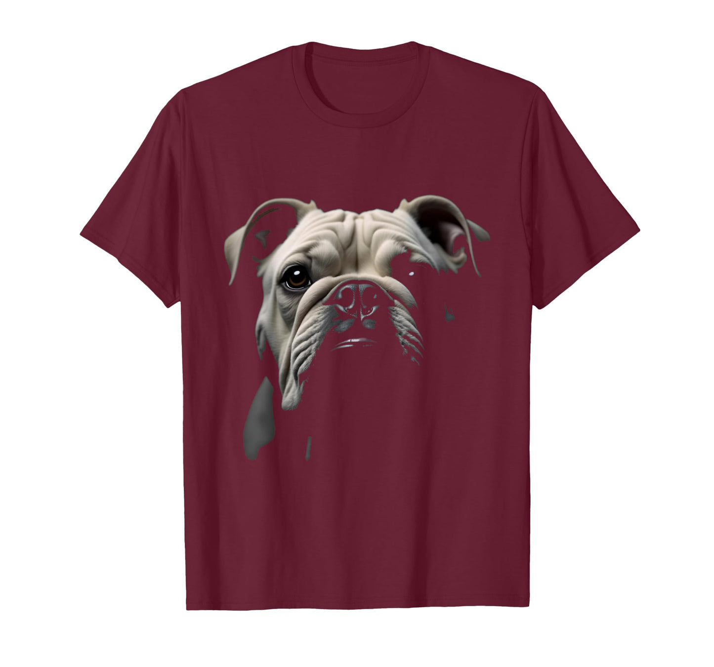 Black English Bulldog Dog Bulldog Face T-Shirt