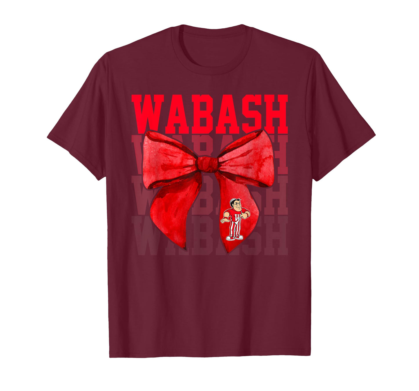 Wabash College Bow Vintage Athletics Girls Women T-Shirt