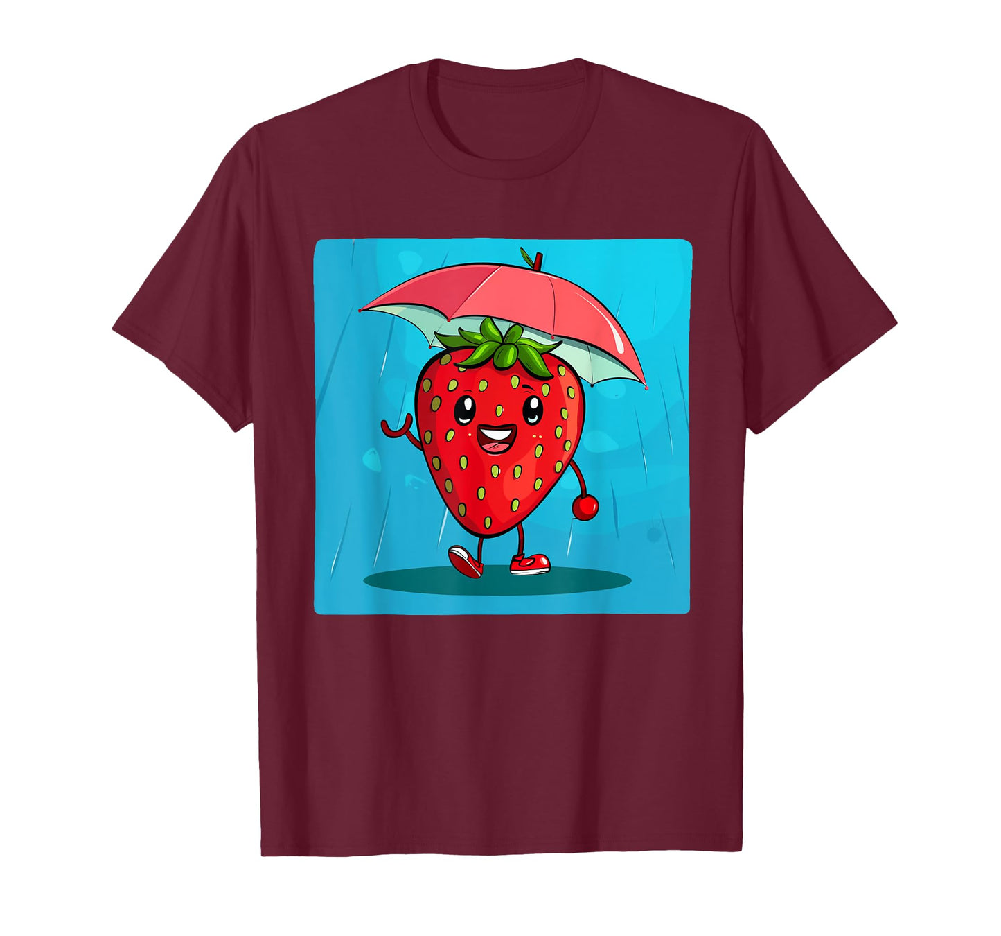 Charming Strawberry with Umbrella for Fruits Lovers T-Shirt