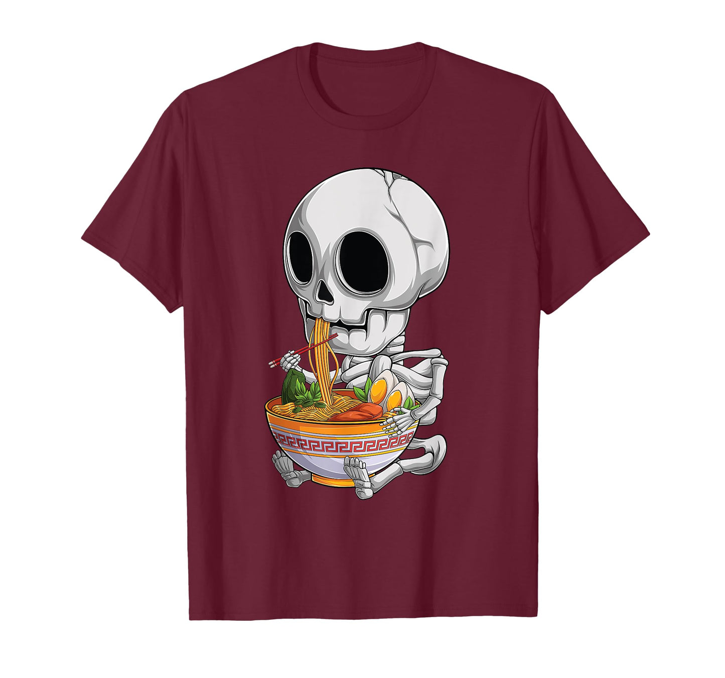 kawaii japanese anime Skeleton Halloween ramen Food Lovers T-Shirt