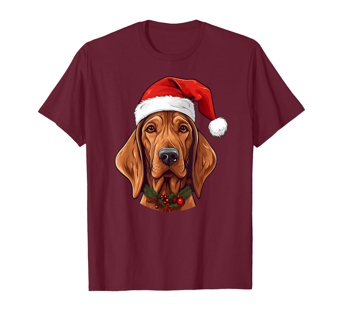 Redbone Coonhound Santa Hat Christmas Sweater Pet Dogs T-Shirt