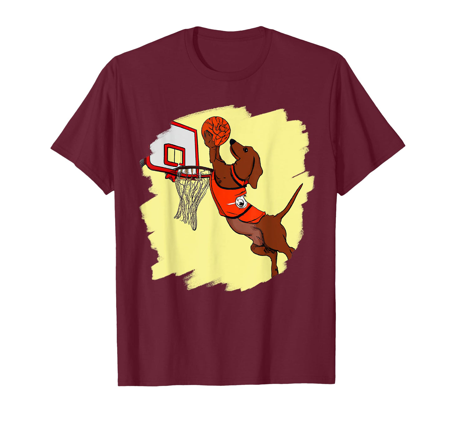 Dachshund Chiweenie Wiener Dog Playing Basketball Funny Dog T-Shirt