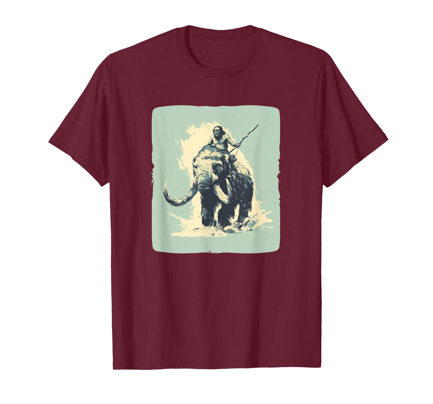 Cool Neanderthal riding Mammoth in cold Colors Costume T-Shirt