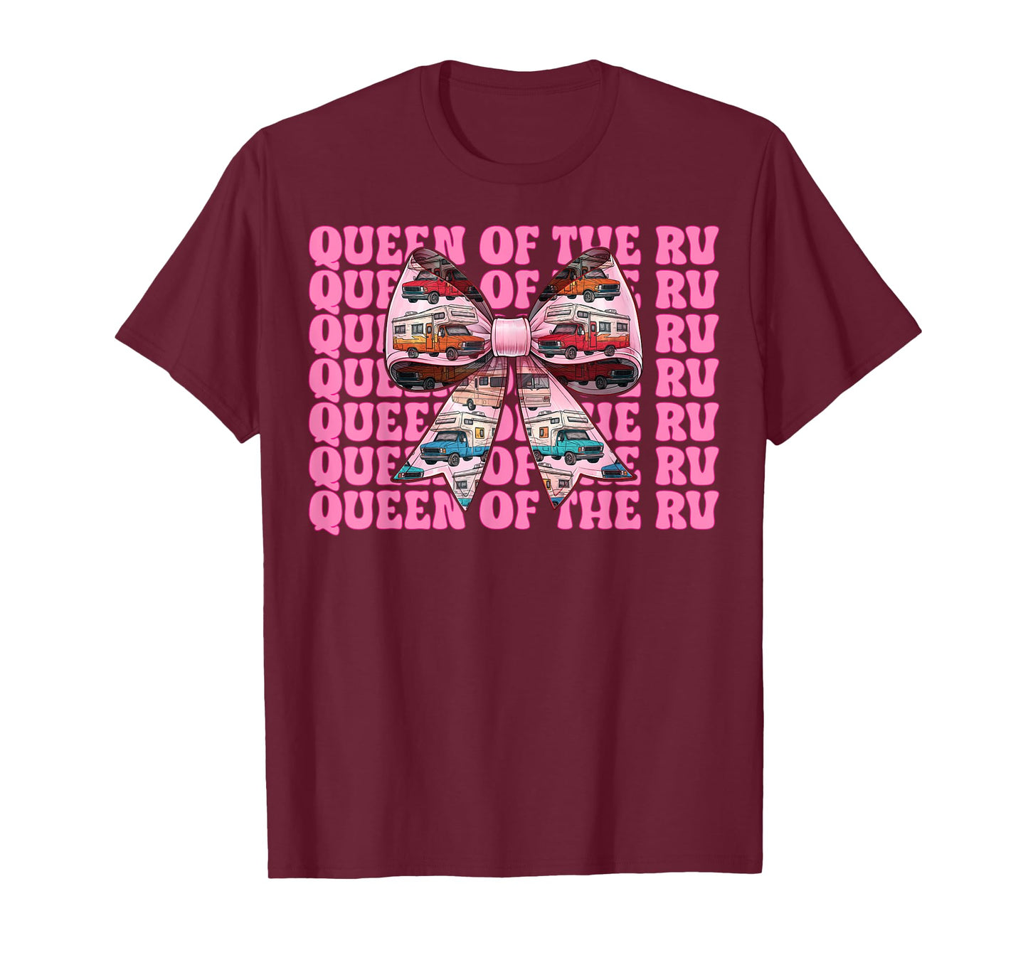 Queen of The Rv Camping Camper Motorhome Girl Mom Coquette T-Shirt