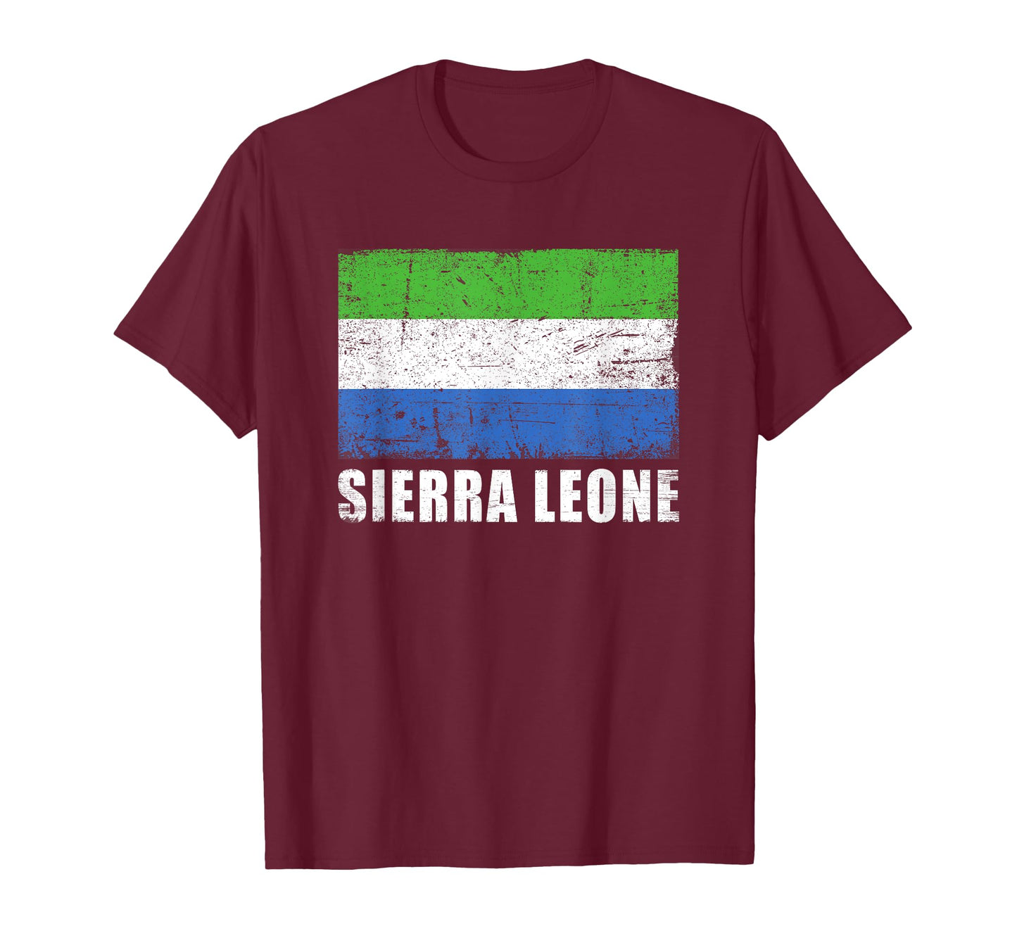 Sierra Leone Flag Design Grunge Country Flag Sierra Leone T-Shirt
