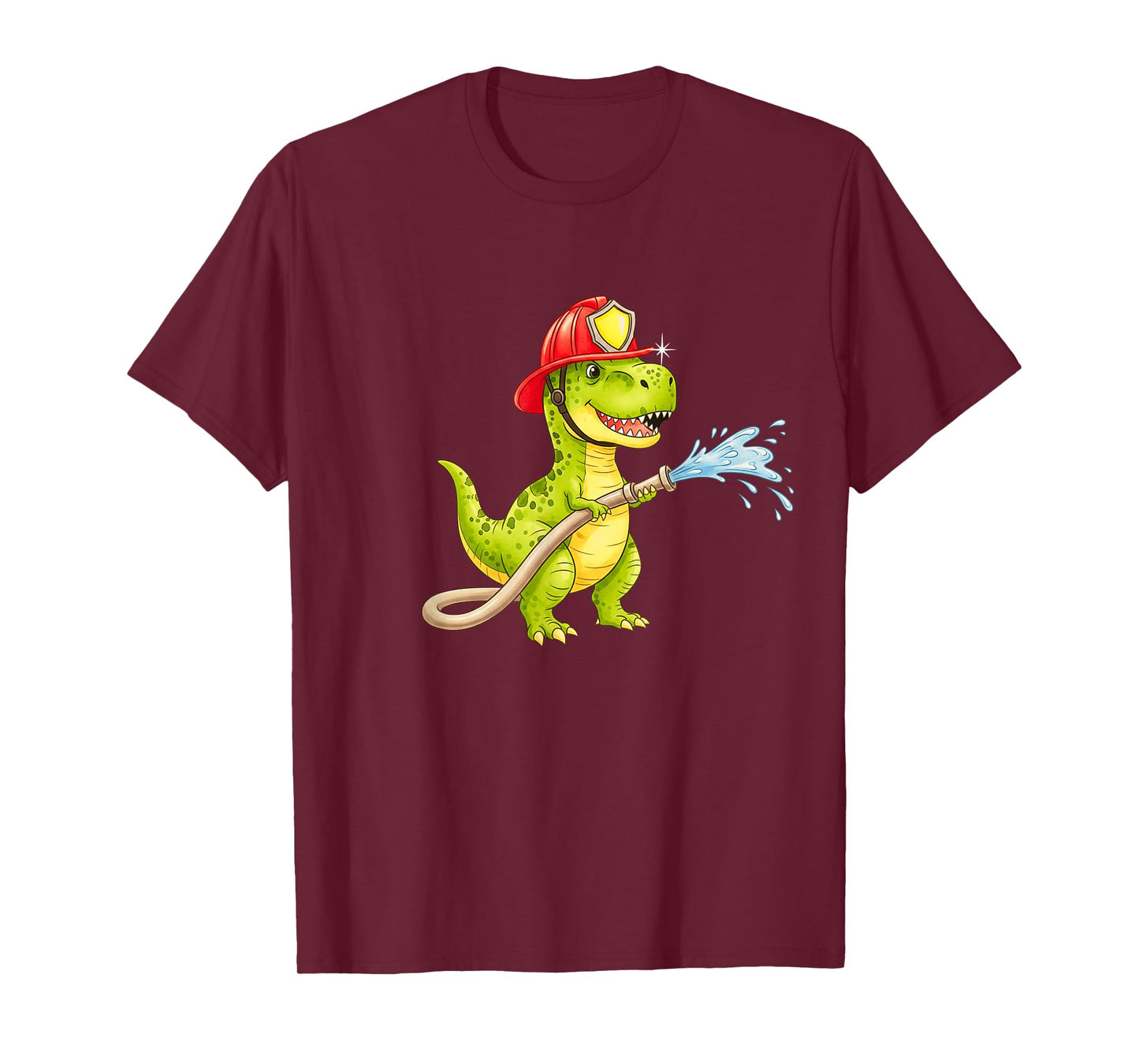 Firefighter Dinosaur Cute Dino Fireman Boys Girls Toddler T-Shirt