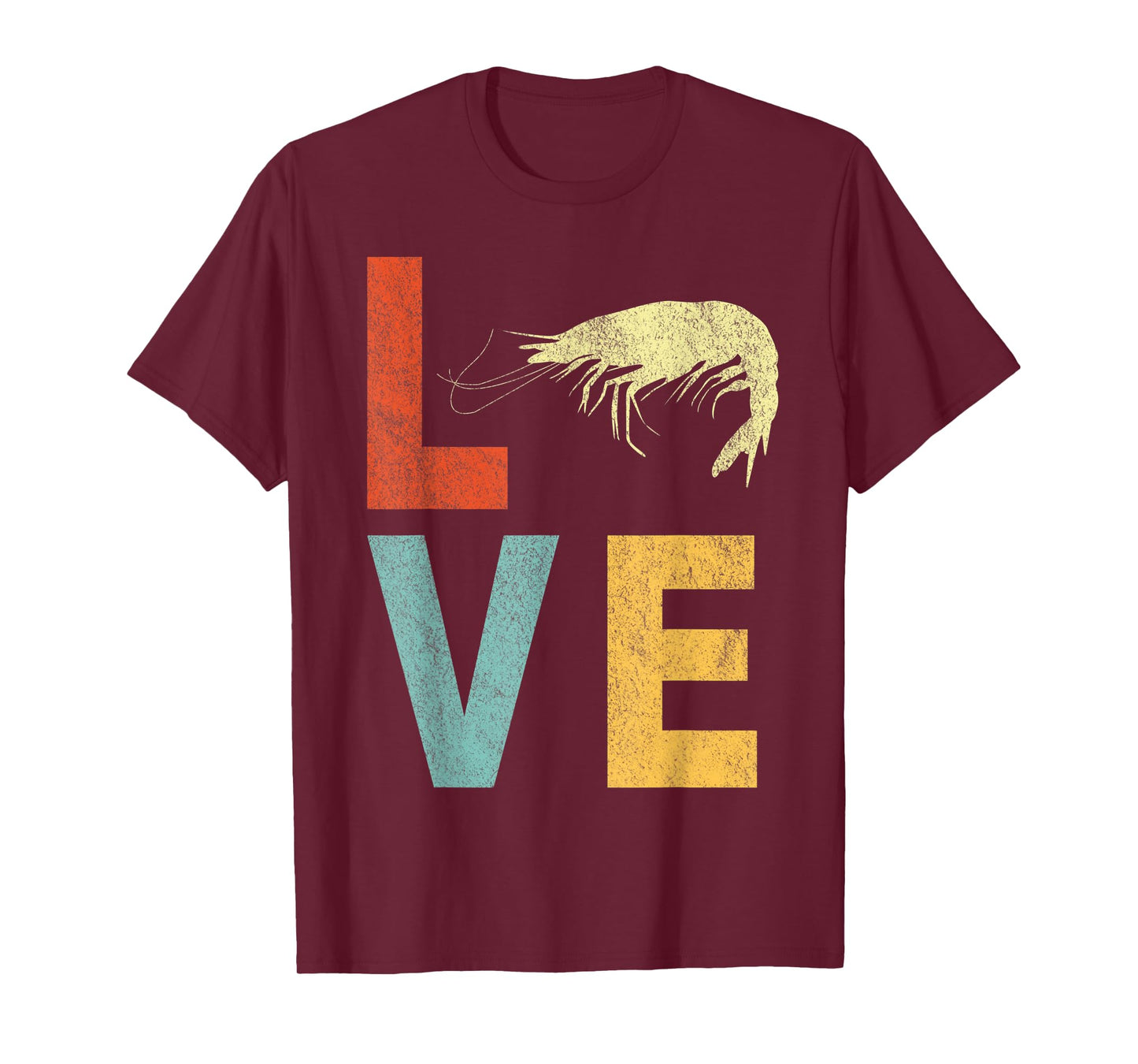 Retro Love Shrimp Lover Funny Shrimp Quote Vintage T-Shirt