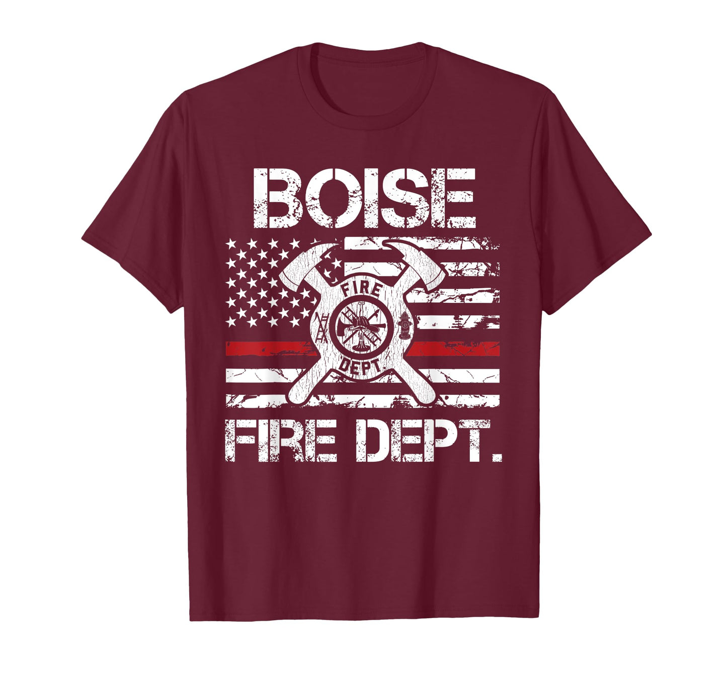 Boise Idaho Fire Department Thin Red Line Logo T-Shirt