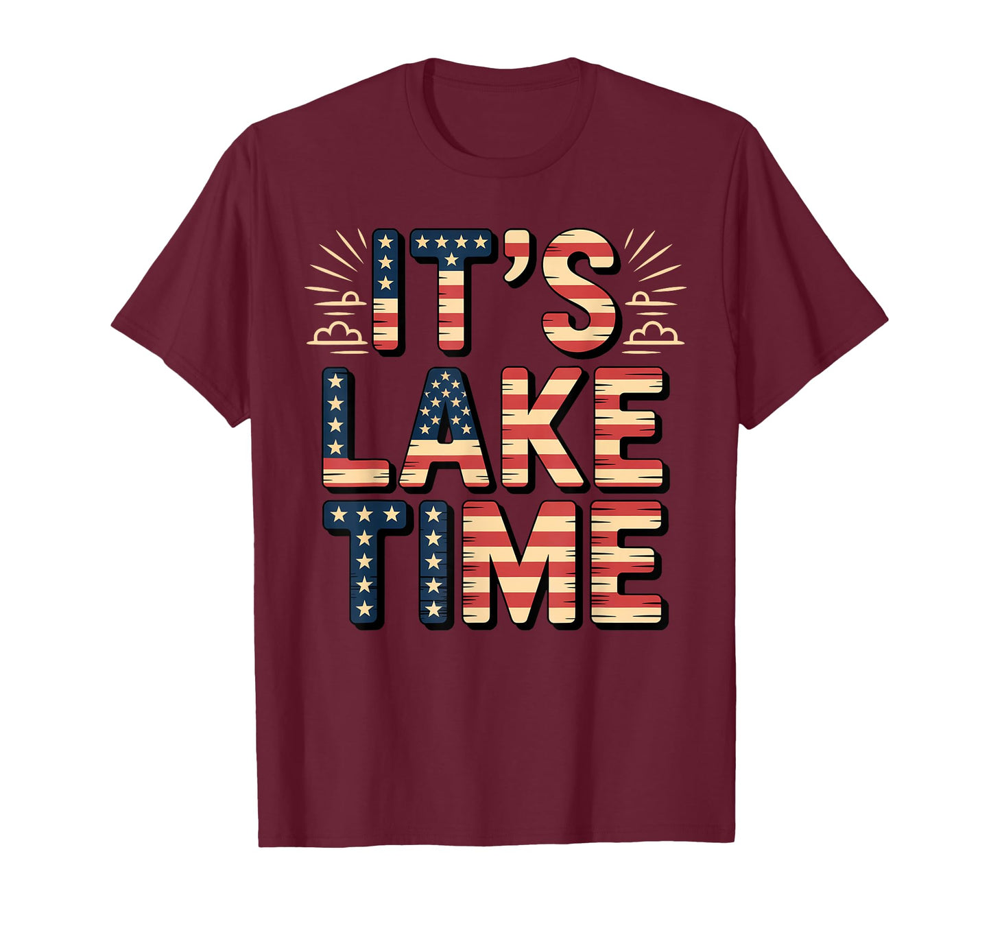 It's Lake Time Patriotic American Flag USA 4th of July T-Shirt