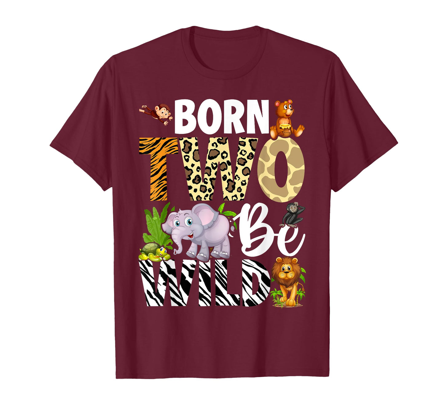 Born Two Be Wild Safari Child 2nd Birthday 2 Year Old T-Shirt
