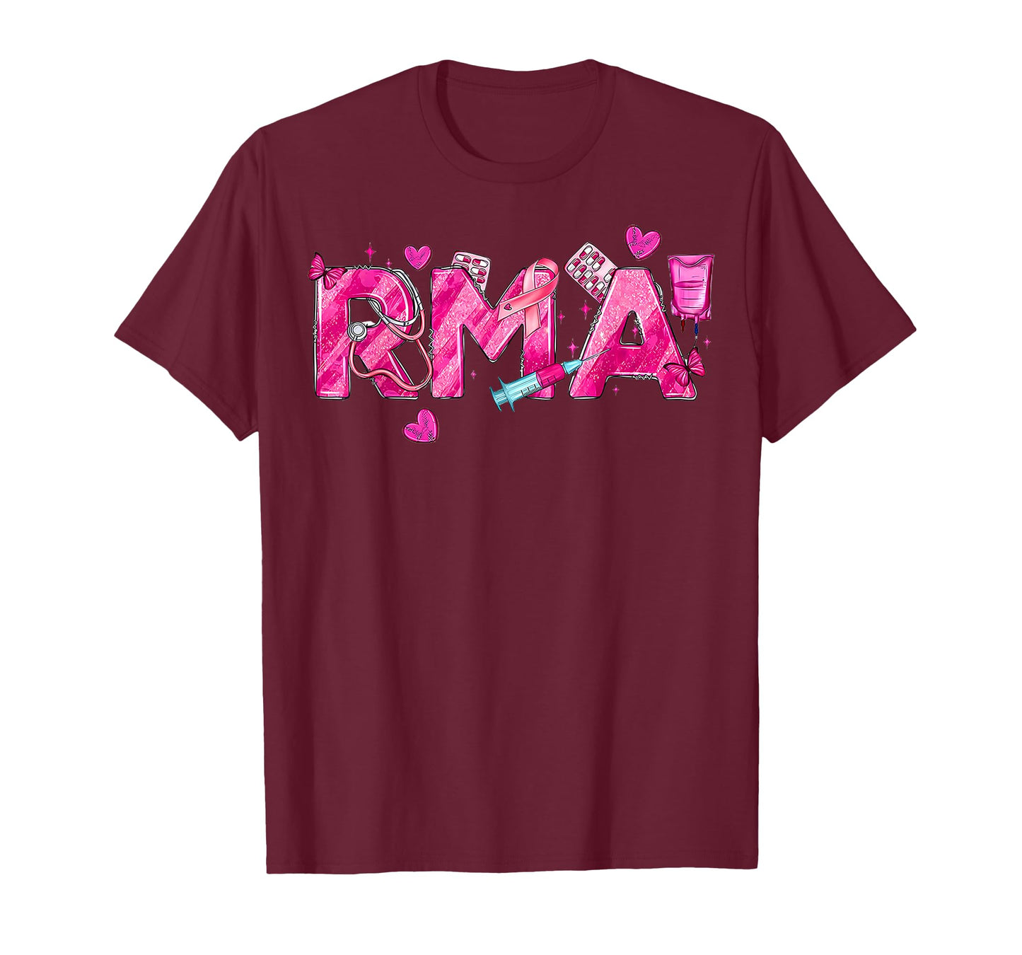 RMA Registered Medical Assistant Nurse Breast Cancer Month T-Shirt