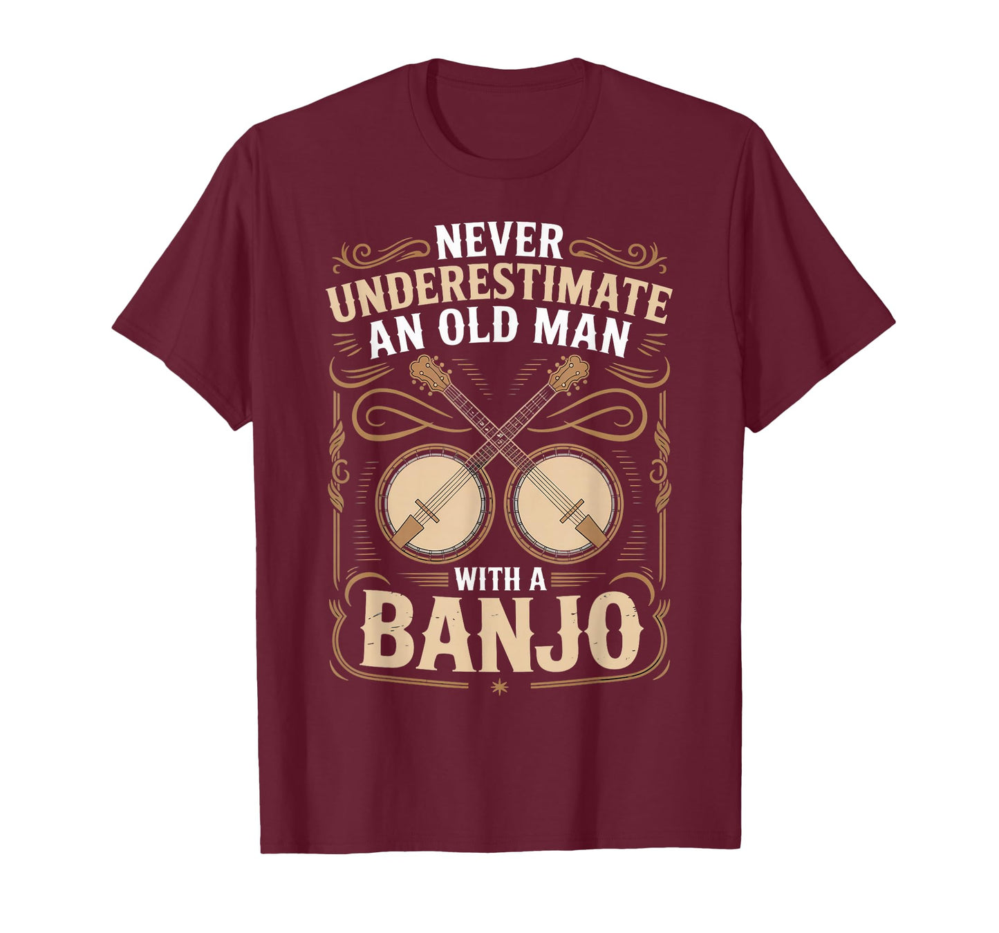 Old Man with A Banjo Bluegrass Musician Country Music Banjo T-Shirt