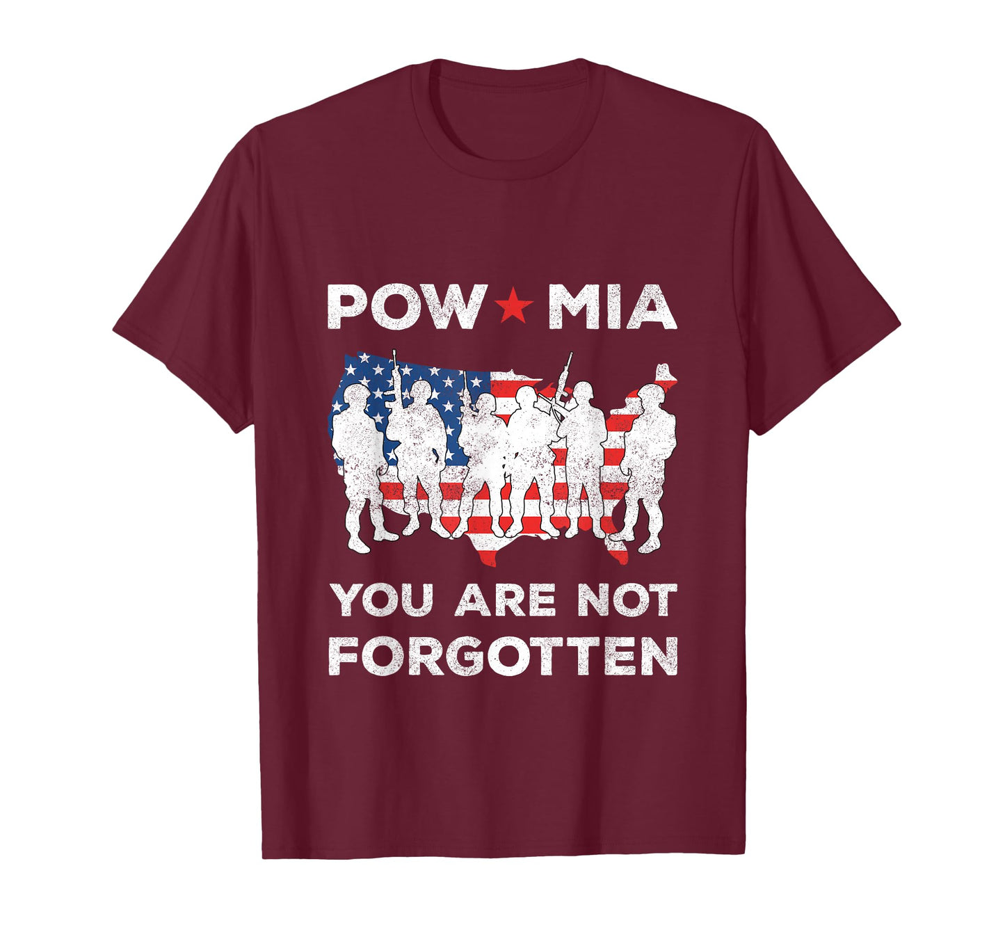 POW MIA You Are Not Forgotten American Flag Soliders T-Shirt