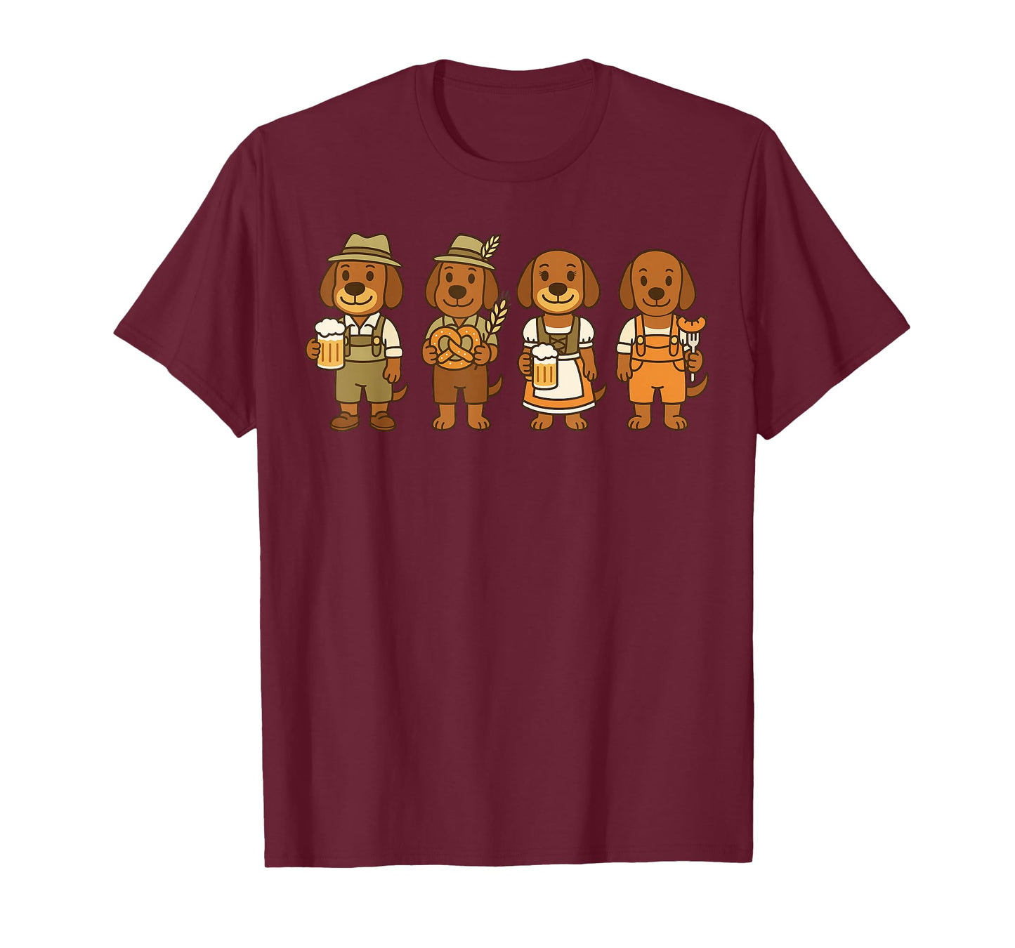 Oktoberfest Dachshund Cute Sausage Dog German Kids Men Women T-Shirt