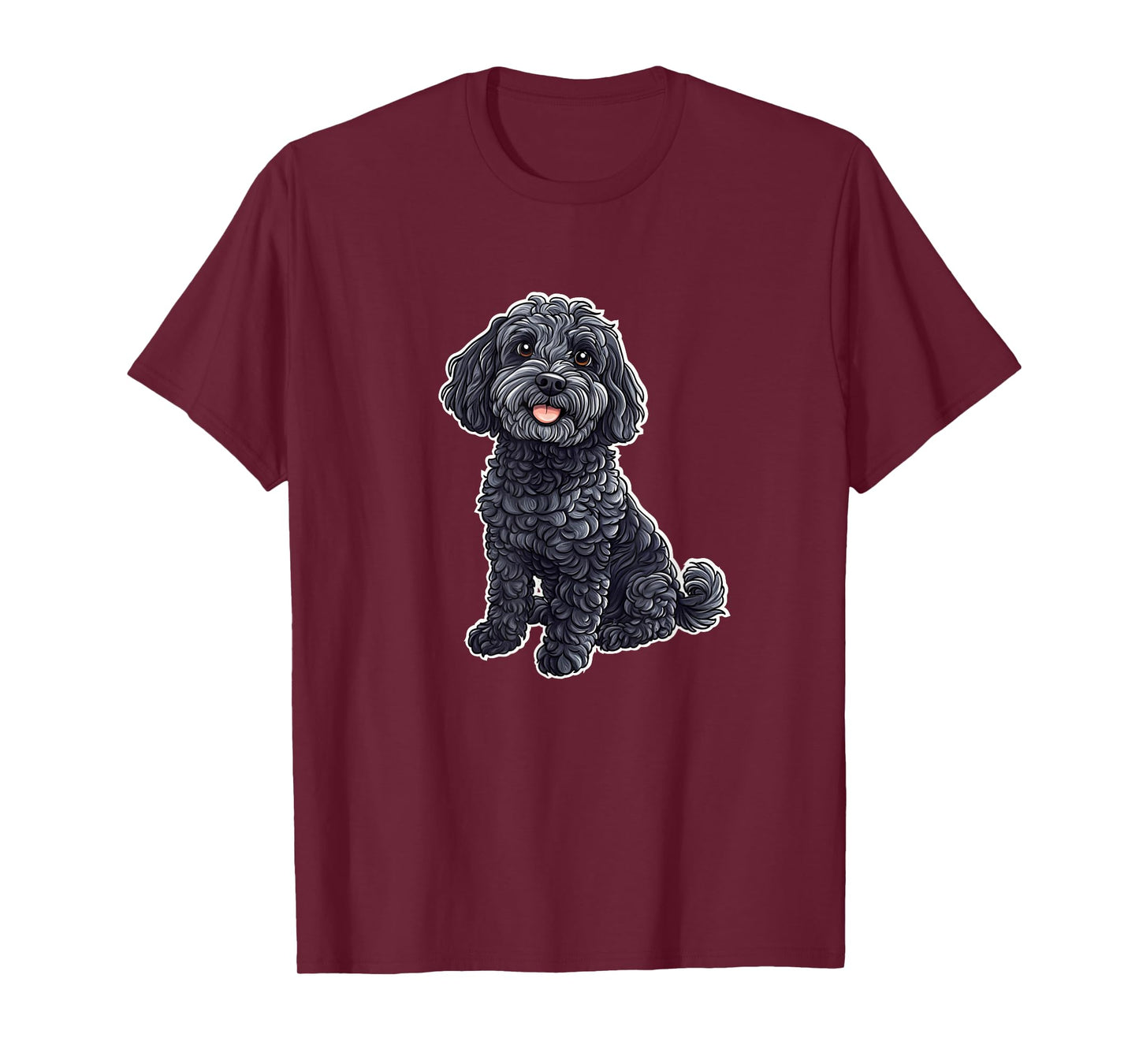 Cute Cartoon Illustration Black Cockapoo Lover T-Shirt