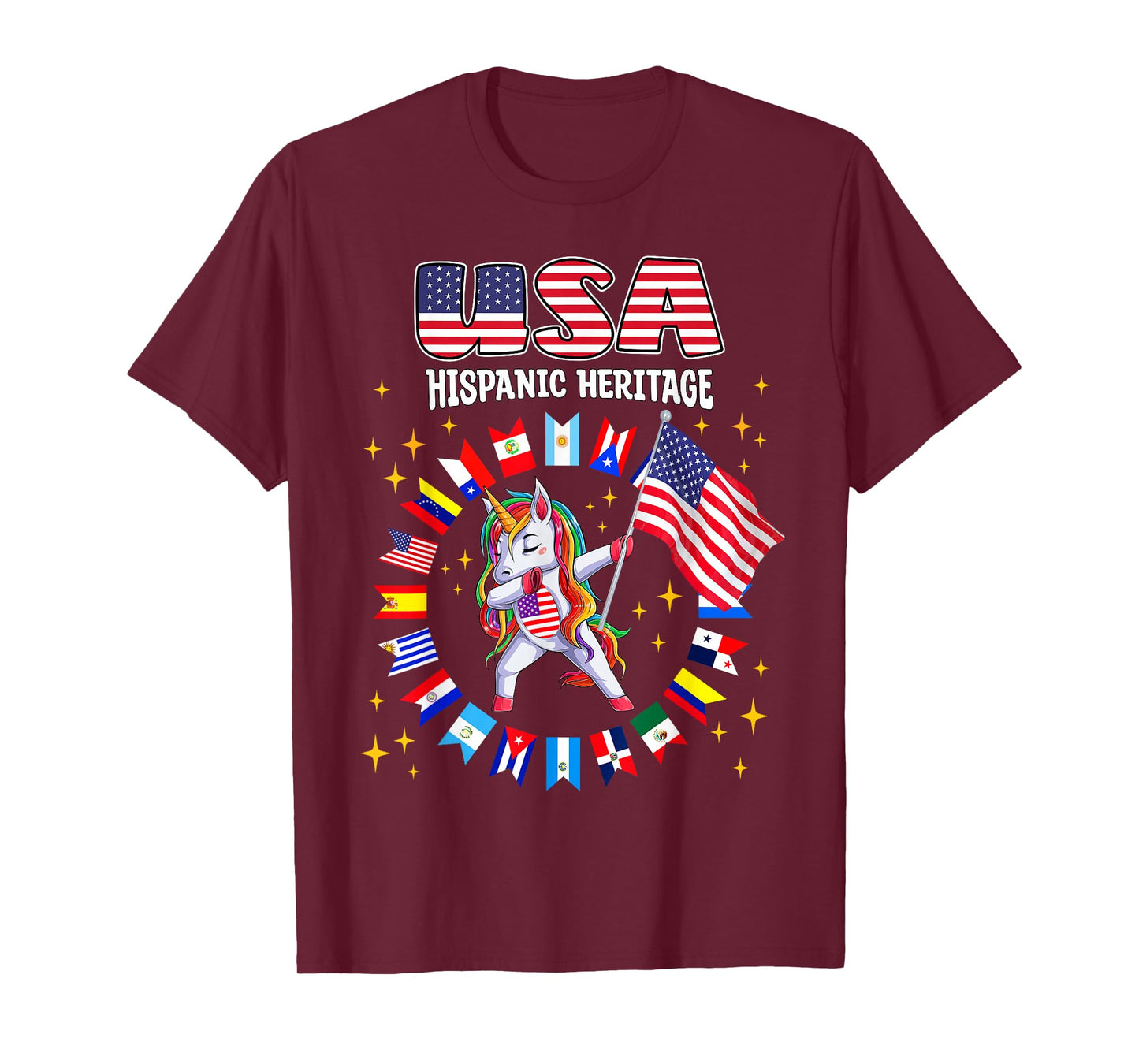 Hispanic Heritage Month USA flag kids boys girls toddler T-Shirt