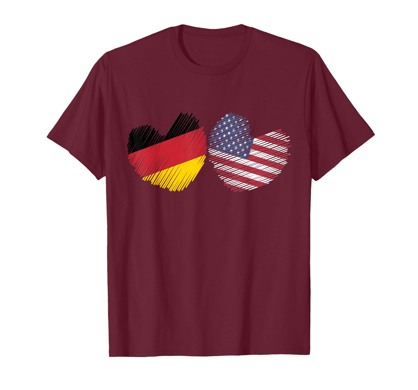 Germany USA Heart German Flag American Flag Grunge Heart T-Shirt