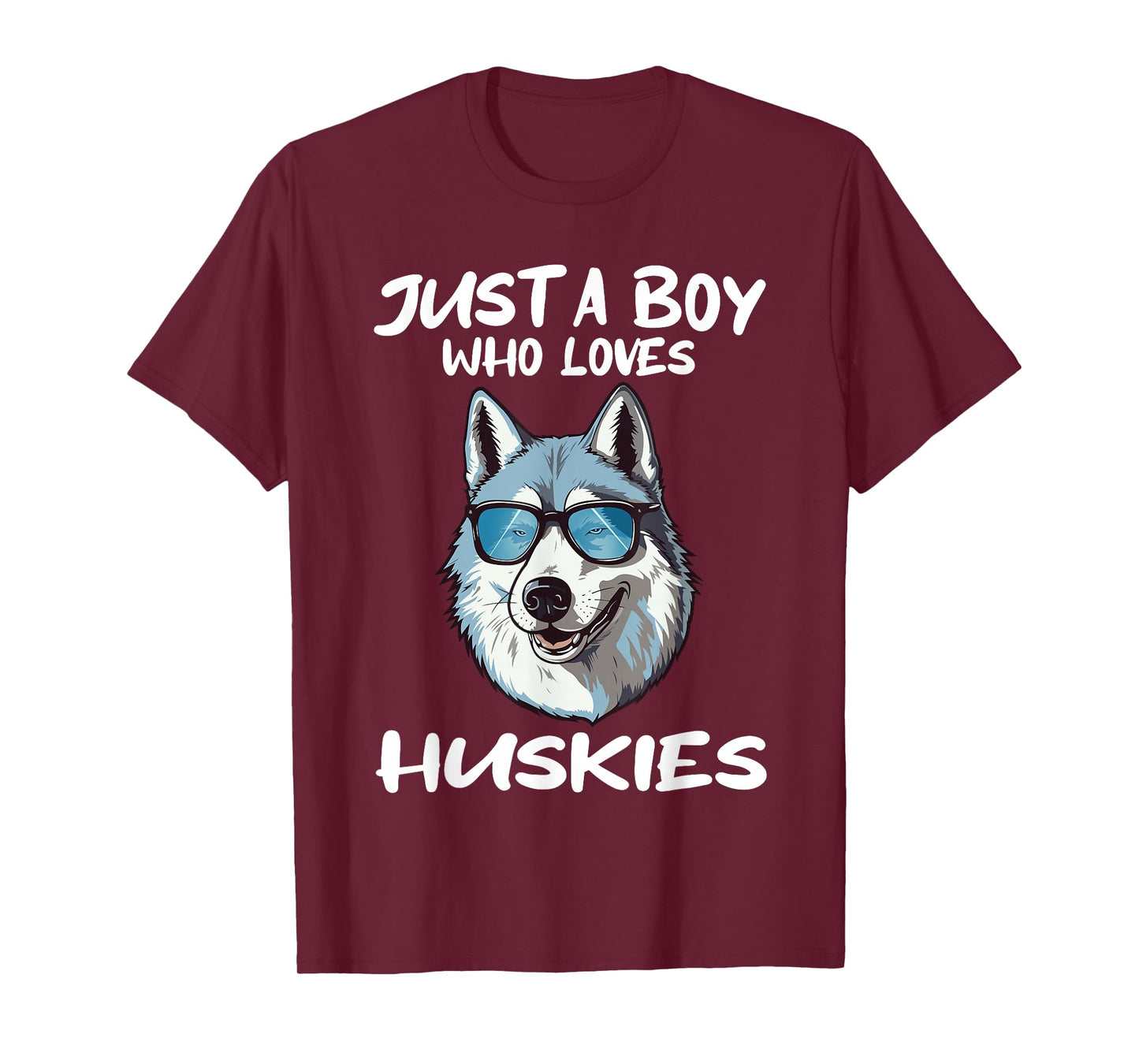Just A Boy Who Loves Huskies Dog Animal Gift T-Shirt